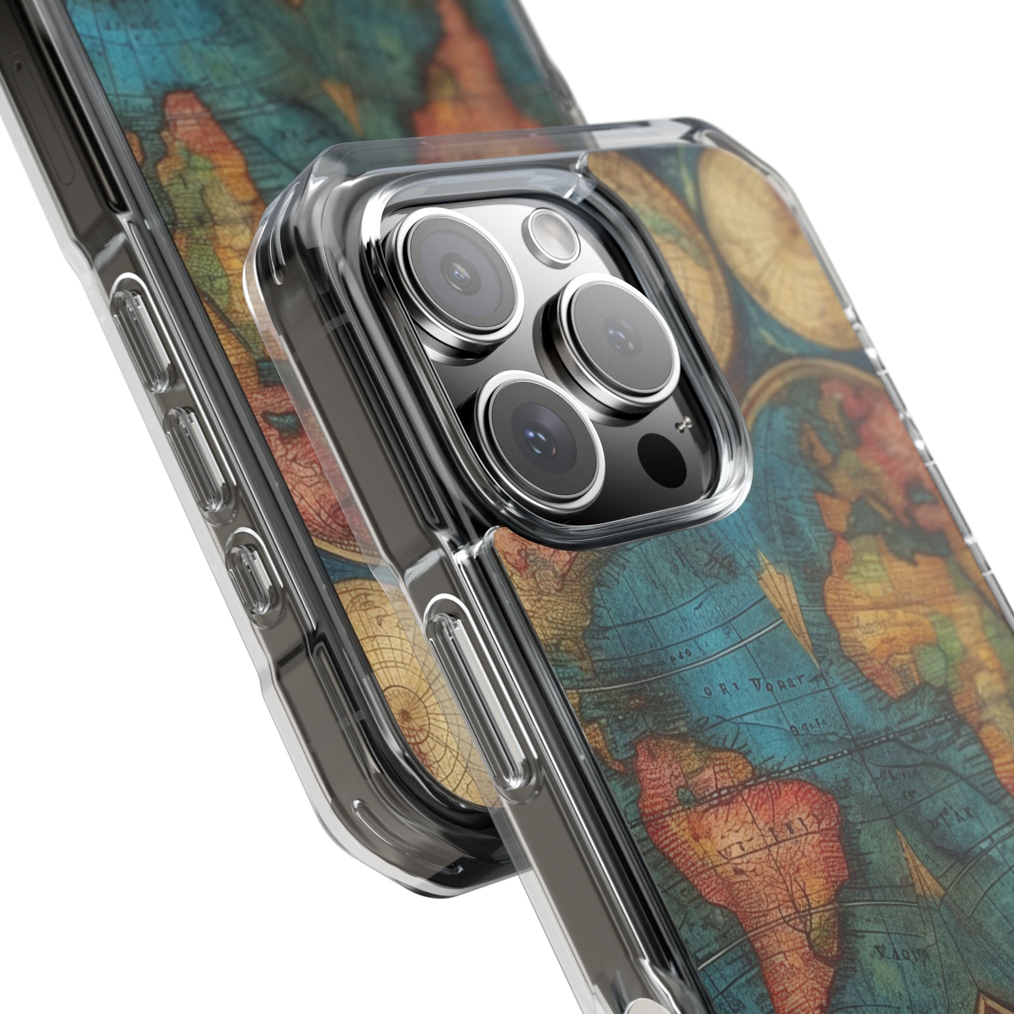 Vintage World Map iPhone 16 - Impact Clear+