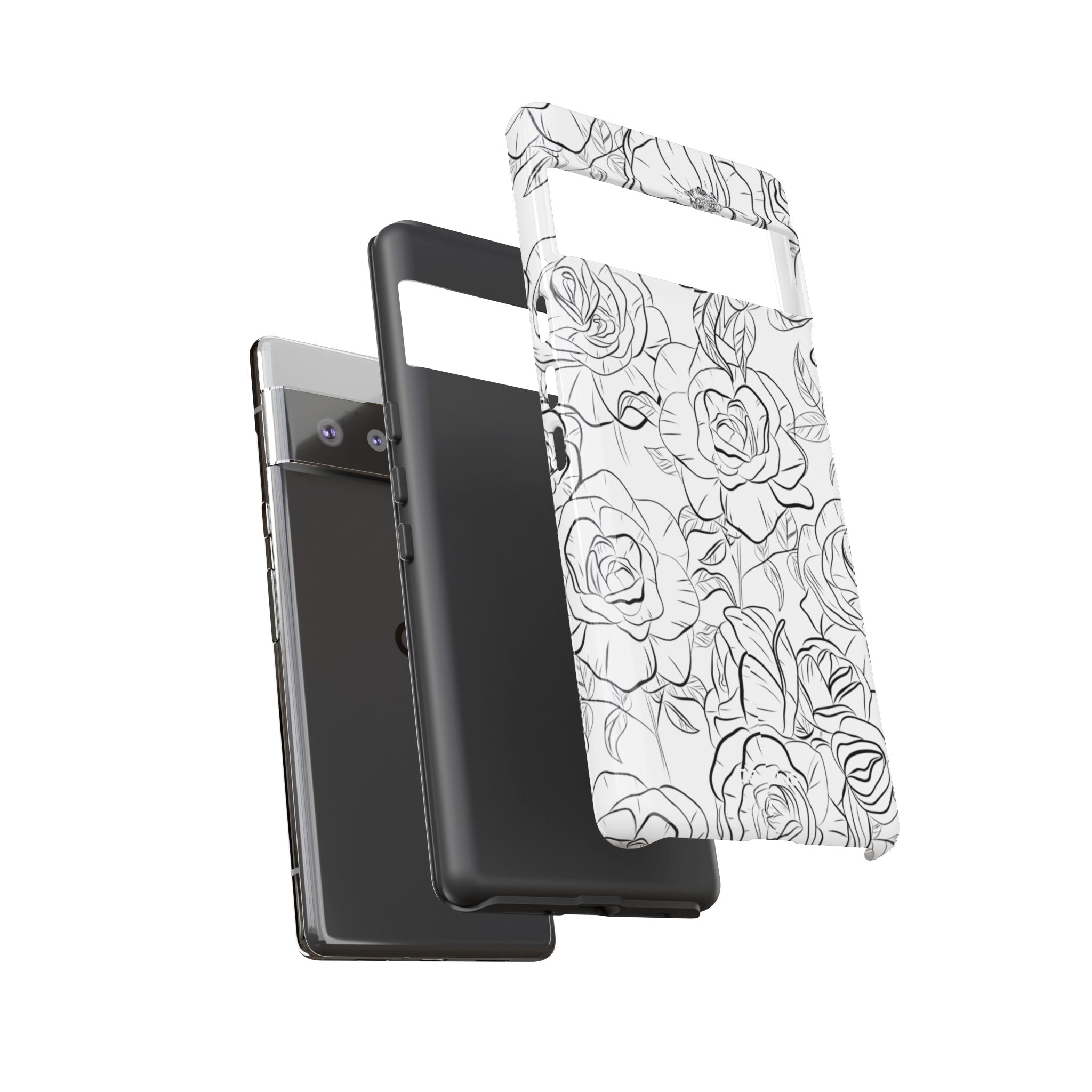 Intricate Rose Sketches - Google Pixel Case