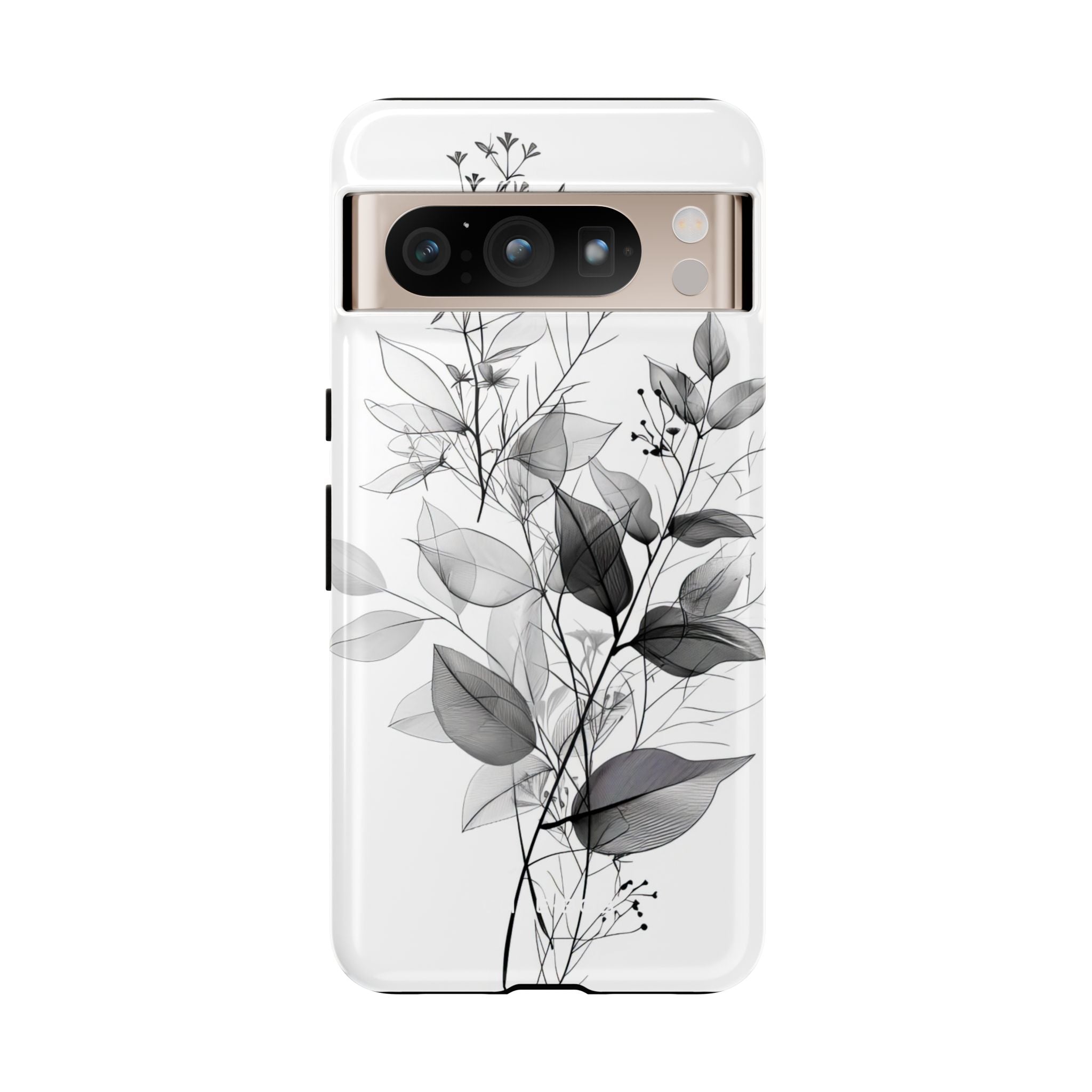 Veined Leaves Gray Google Pixel 8 Pro Case - Tough