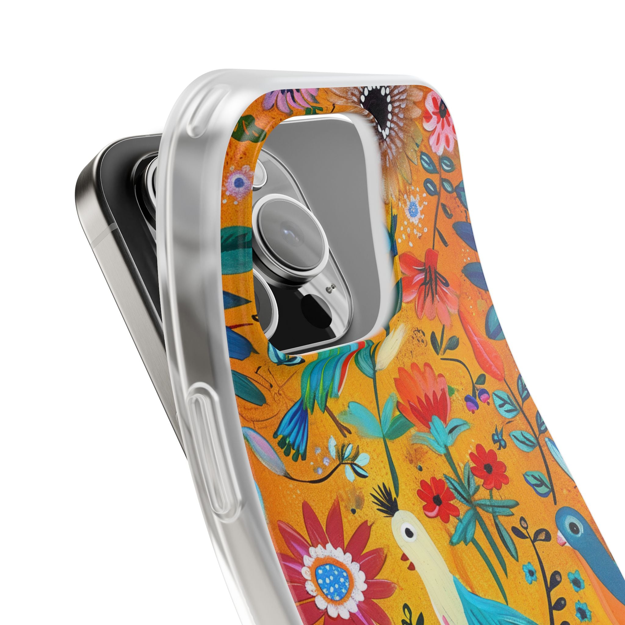 Colorful Birds Bloom iPhone 16 Pro Case - Soft