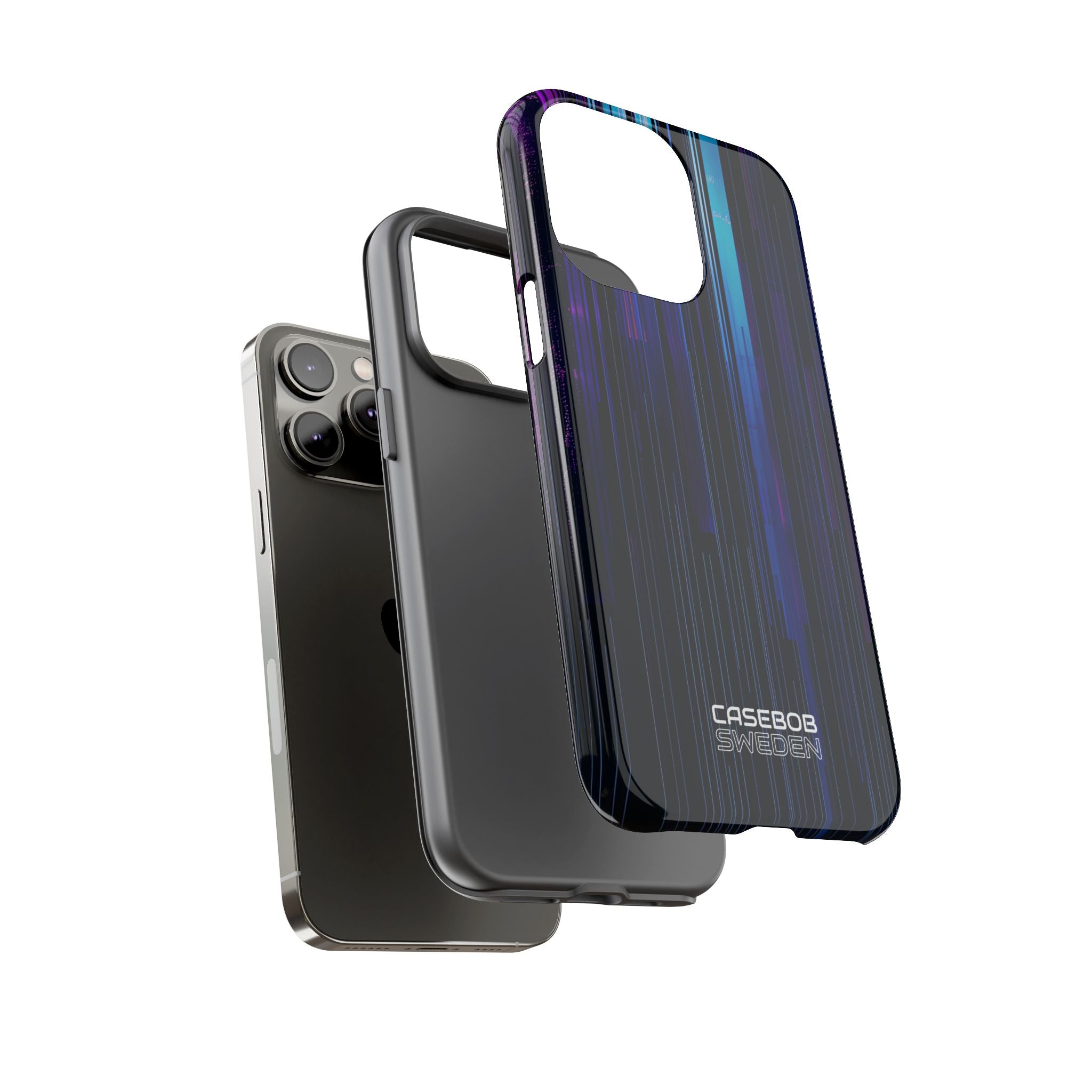Neon Glitch Stripes iPhone 14 - Tough