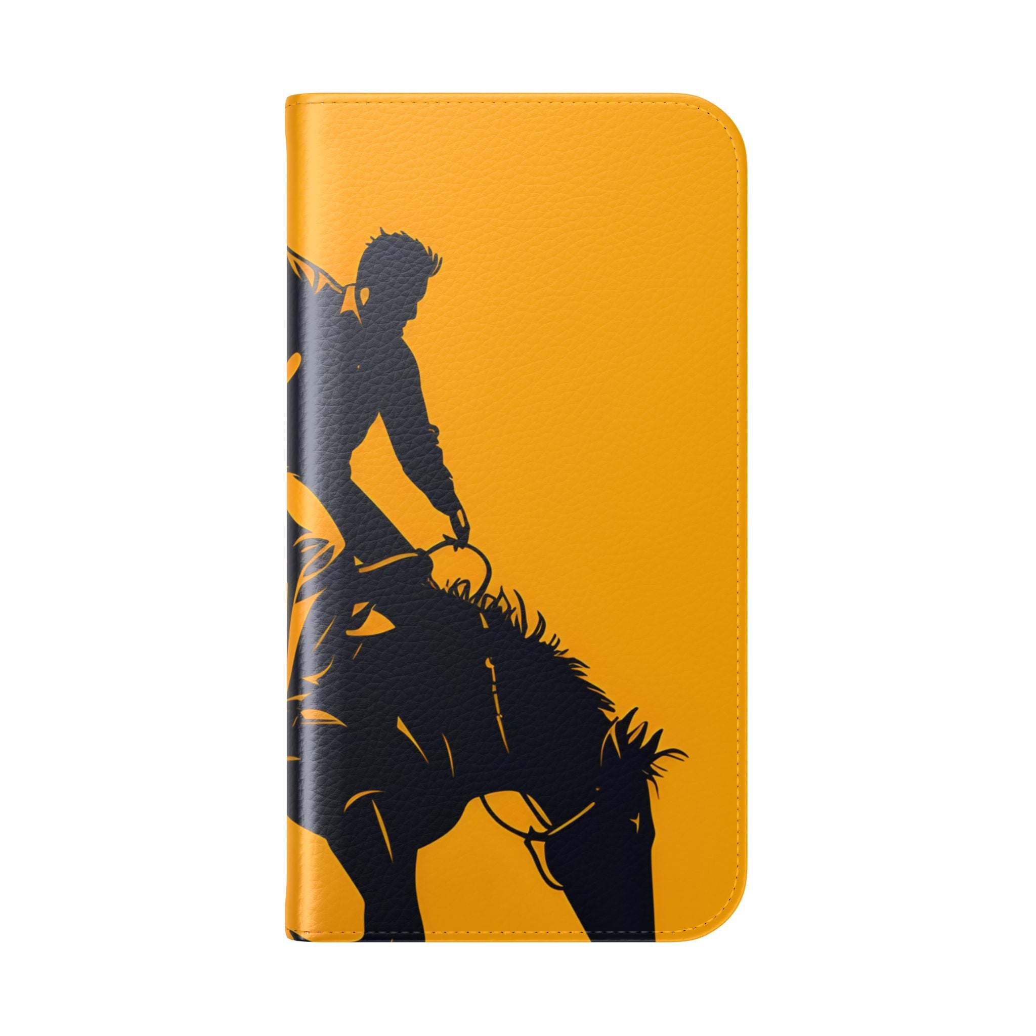 Bucking Cowboy Shadow - iPhone 15 Pro Case - Wallet