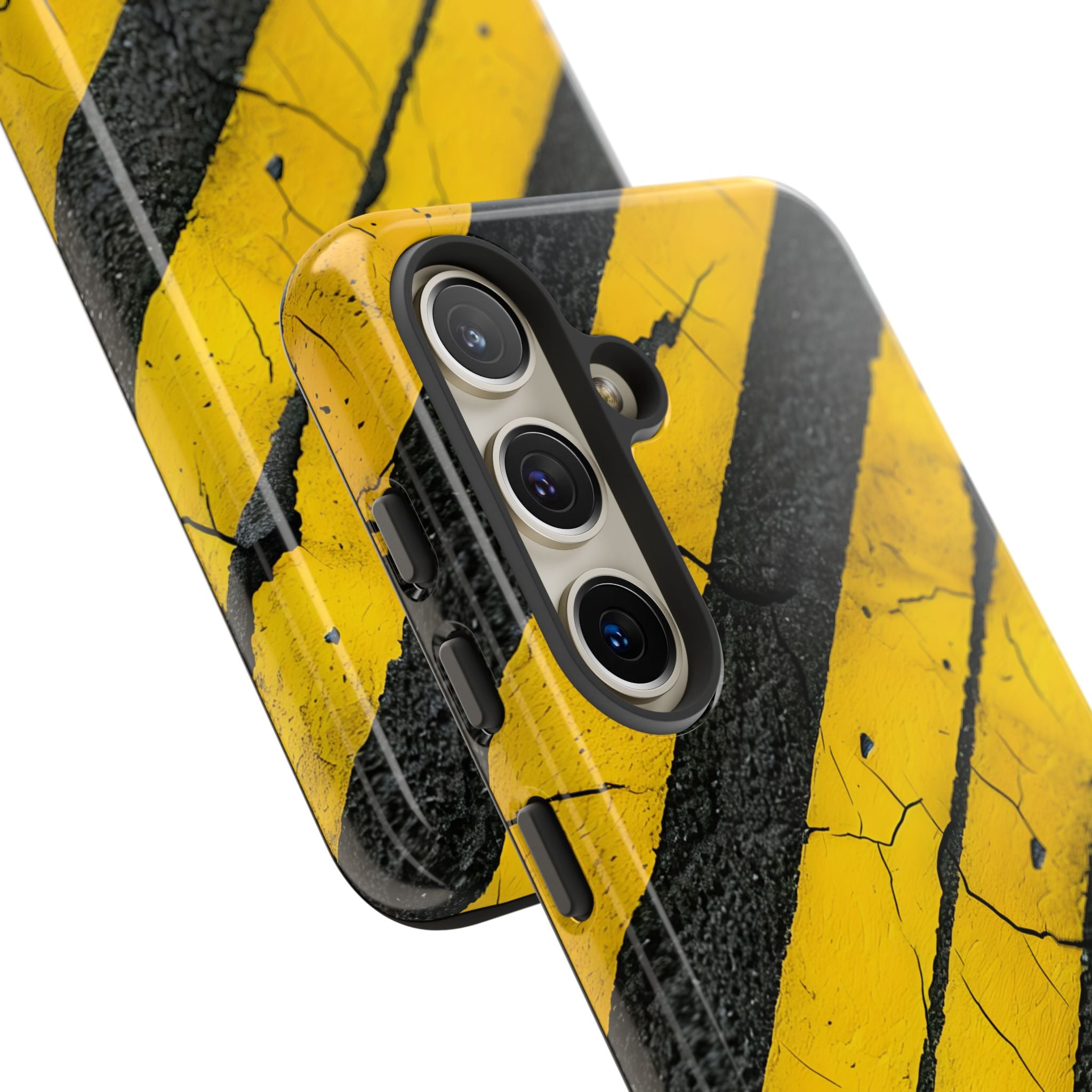 Yellow Stripe Distress Samsung S24 Case - Tough