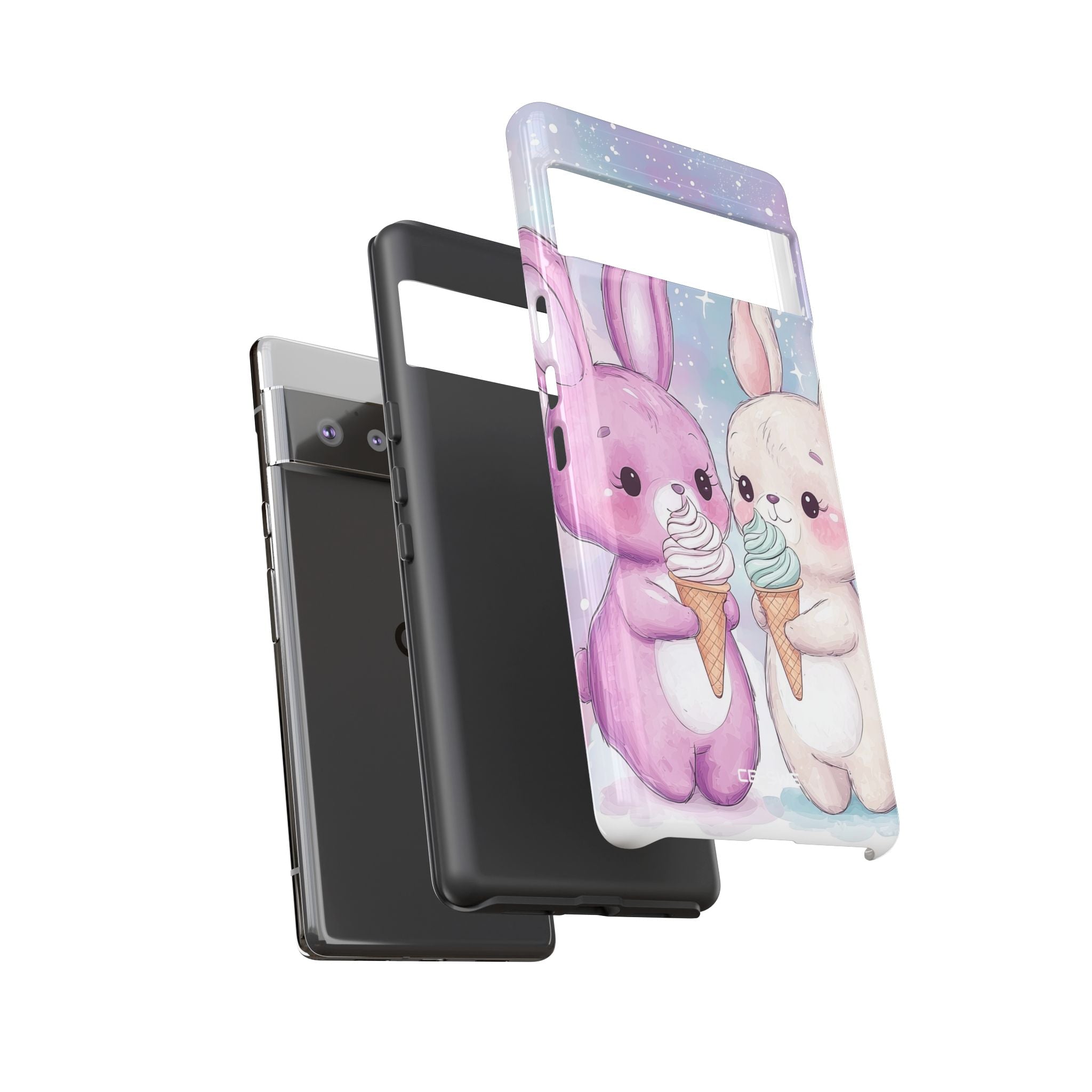 Rabbits Enjoy Ice Cream - Google Pixel Case