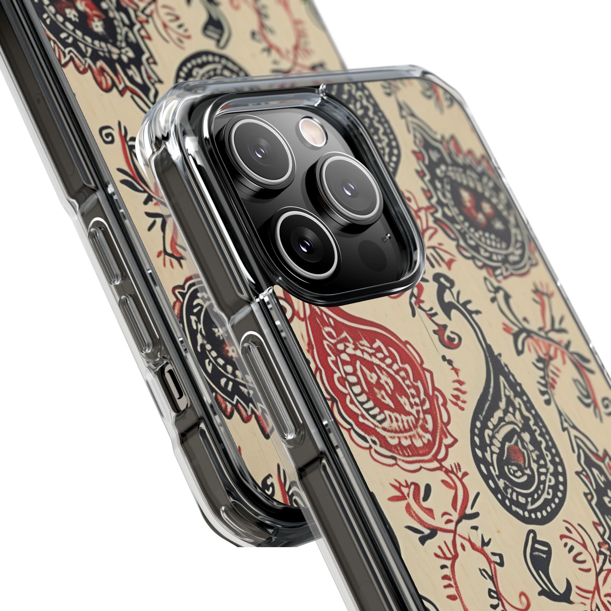 Navy Paisley Swirl iPhone 14 - Impact Clear+