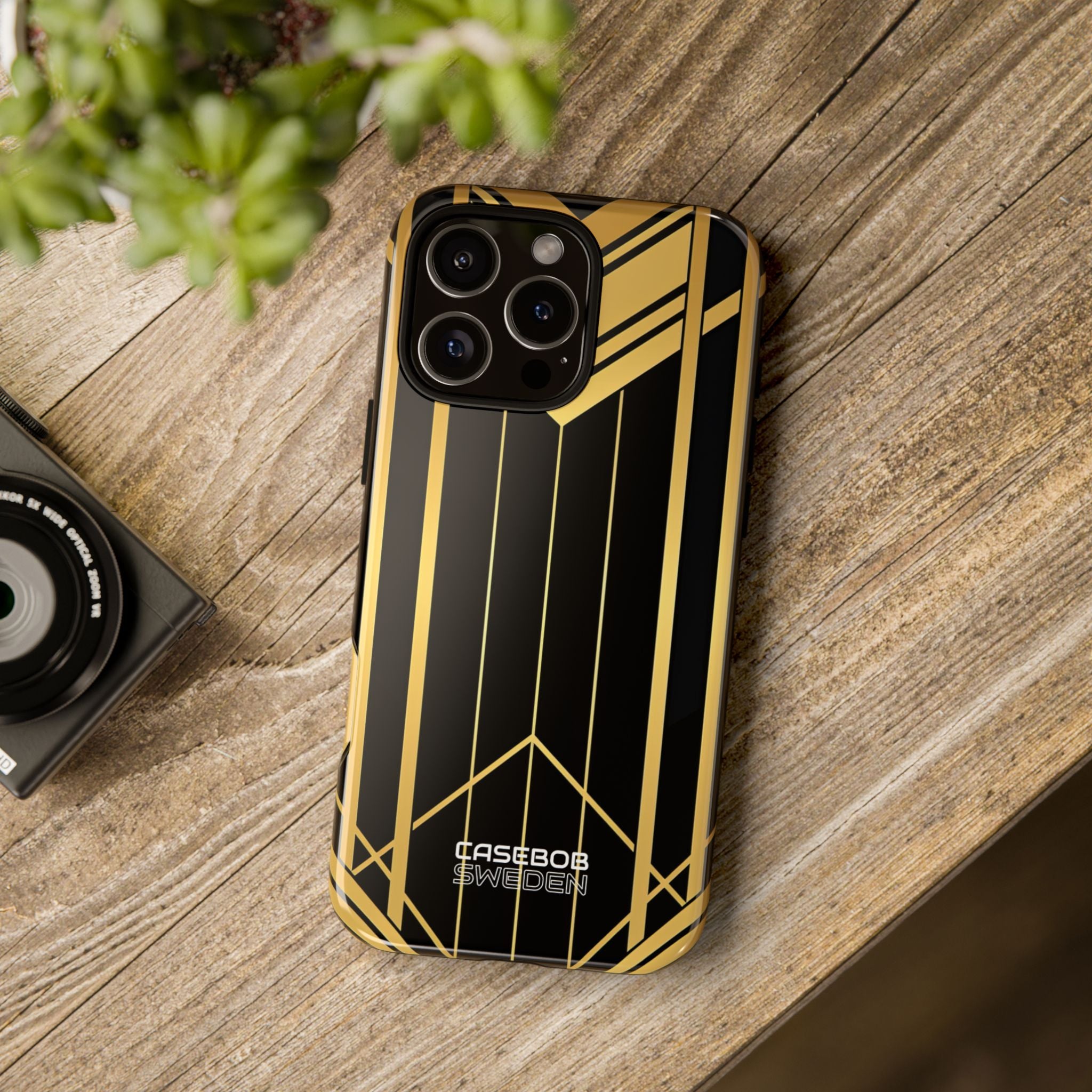 Golden Geometric Symphony iPhone 16 - Tough