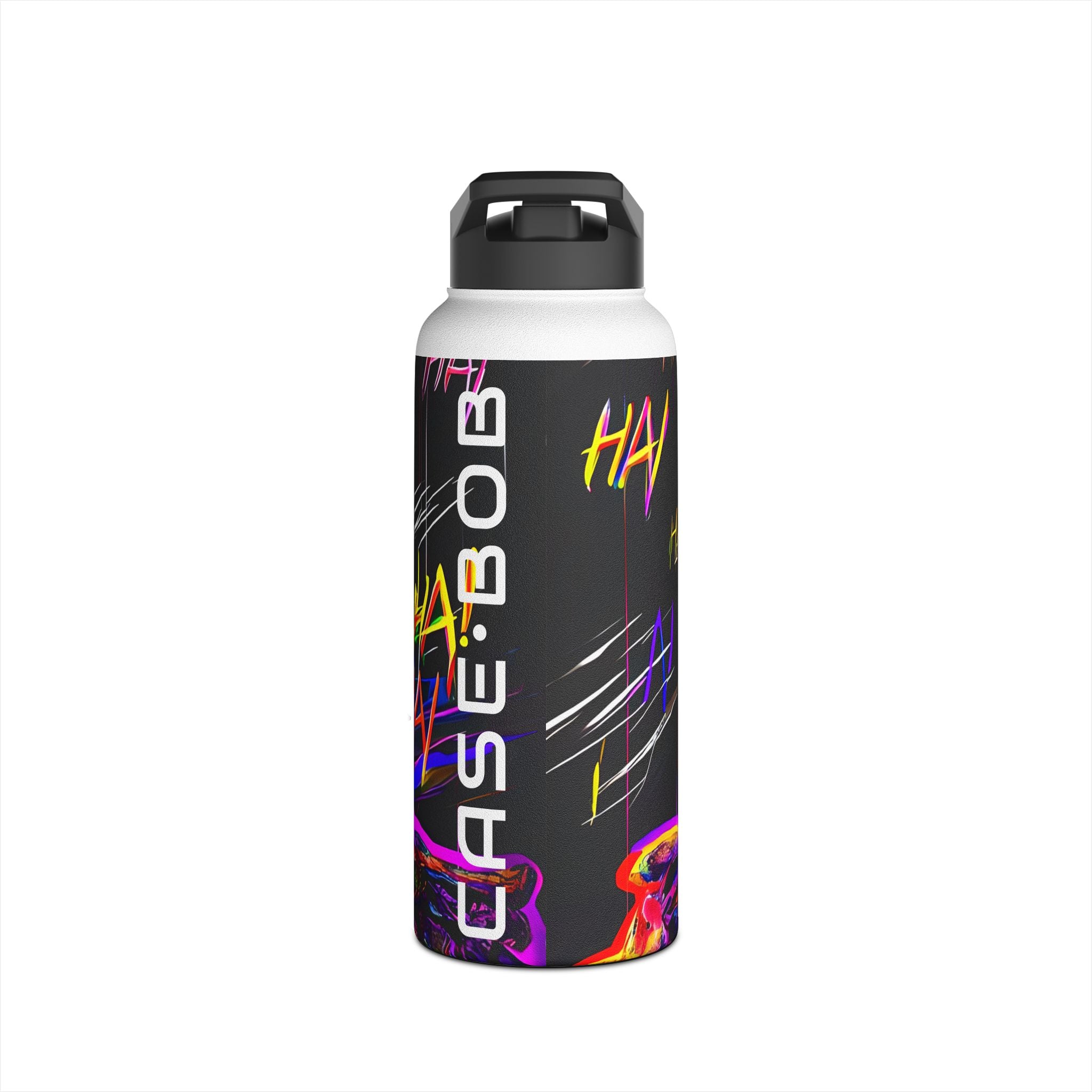 Neon Skeleton Laughter - Stainless Steel Water Bottle