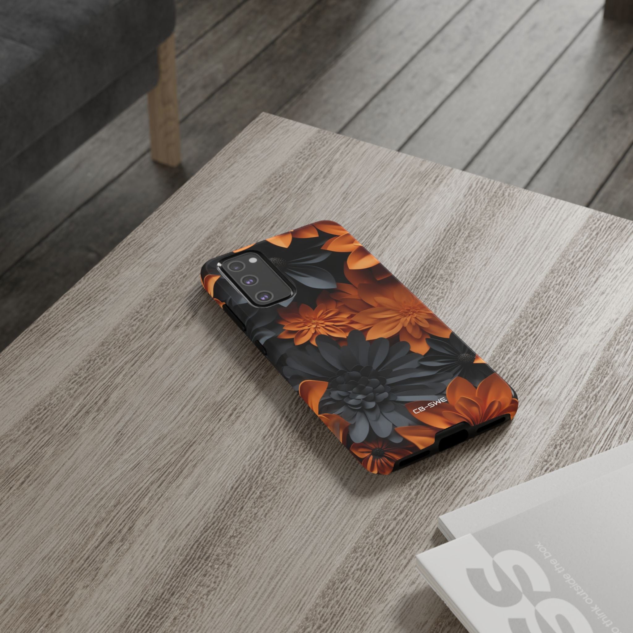 Graphical Orange Florals - Samsung Case