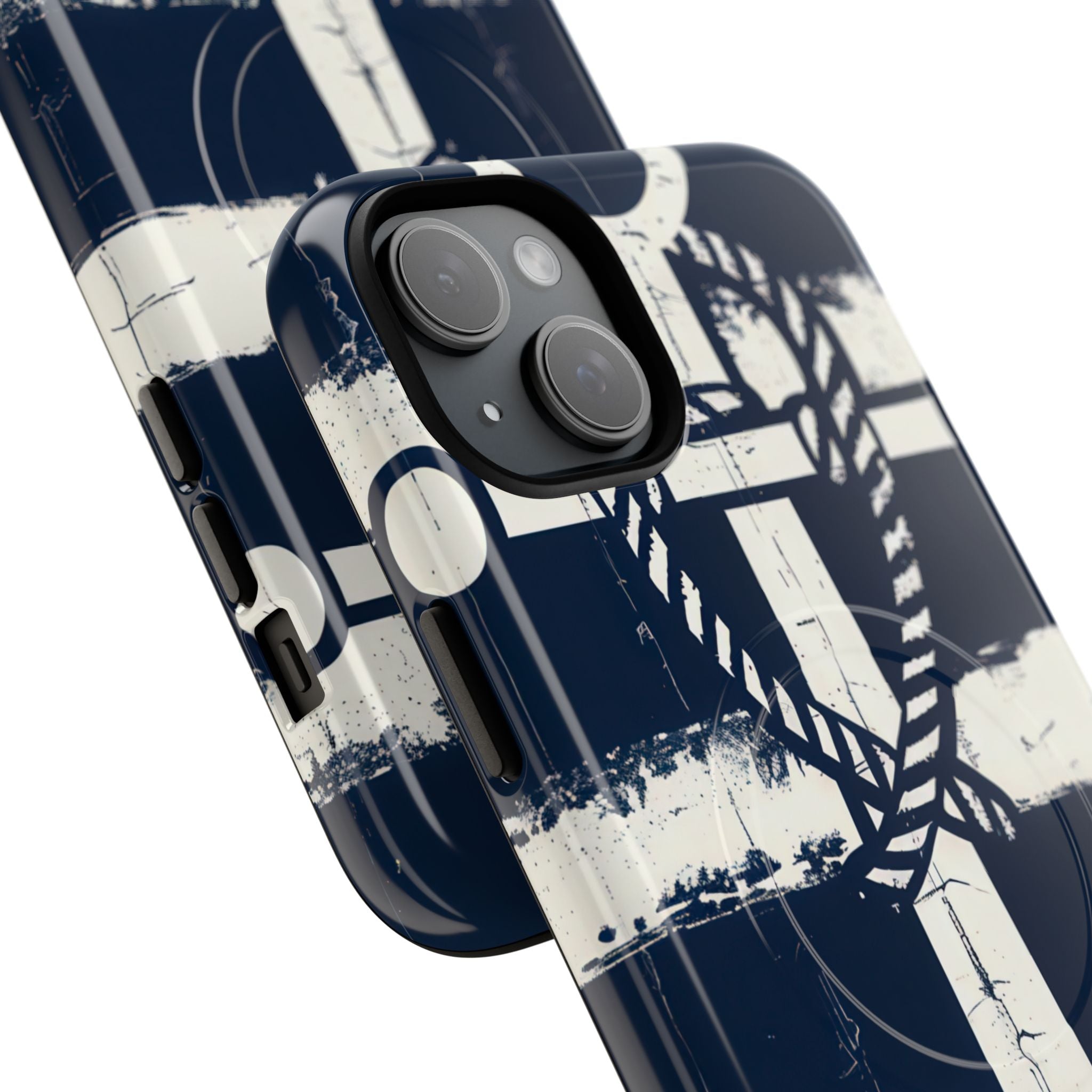 Navy Anchor Stripes iPhone 15 - Tough+