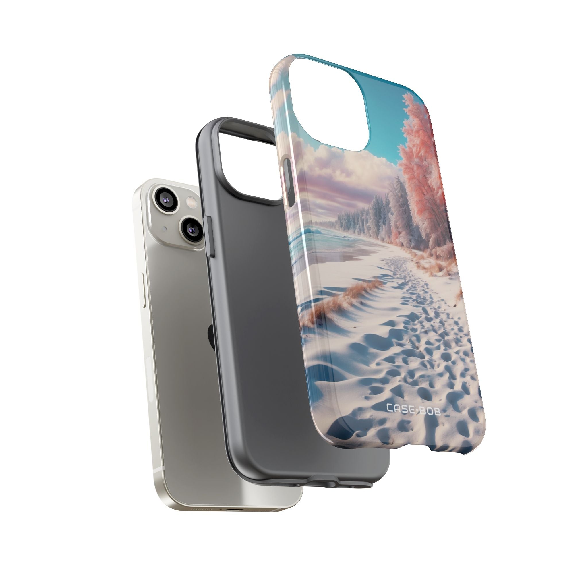 Snowy Footprints iPhone 14 Case - Tough