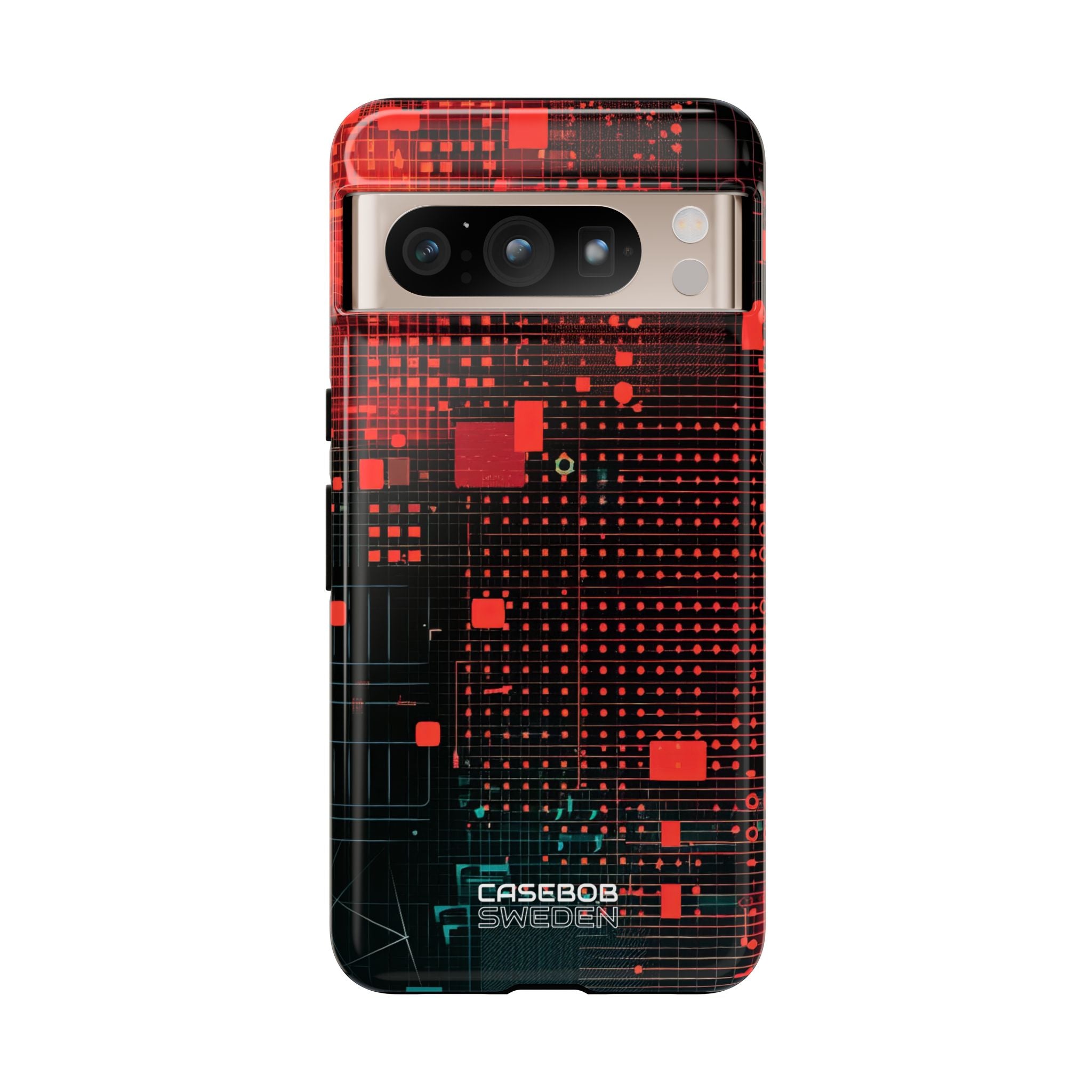 Crimson Circuit Grid Google Pixel 8 - Tough