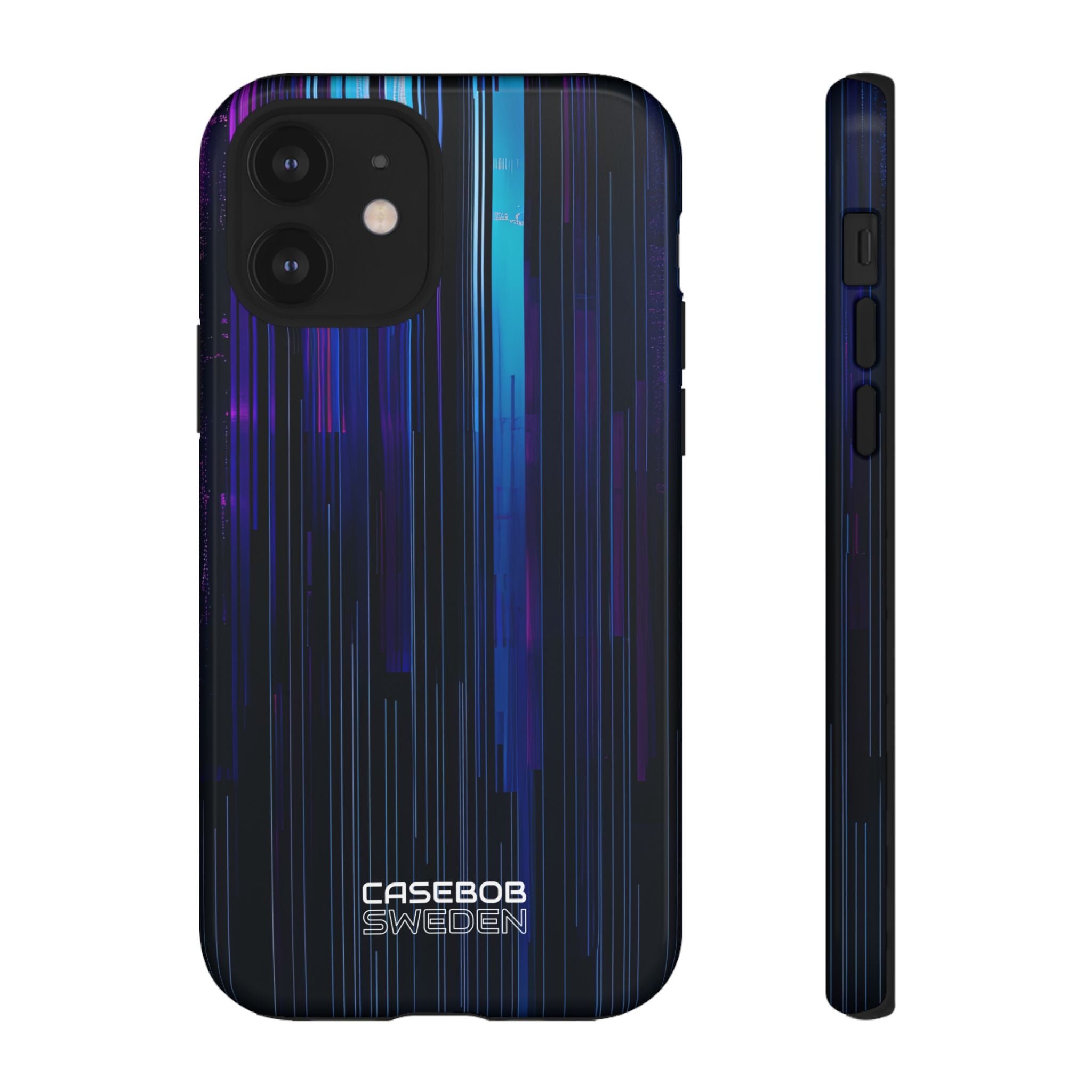 Neon Glitch Stripes iPhone 12 - Tough