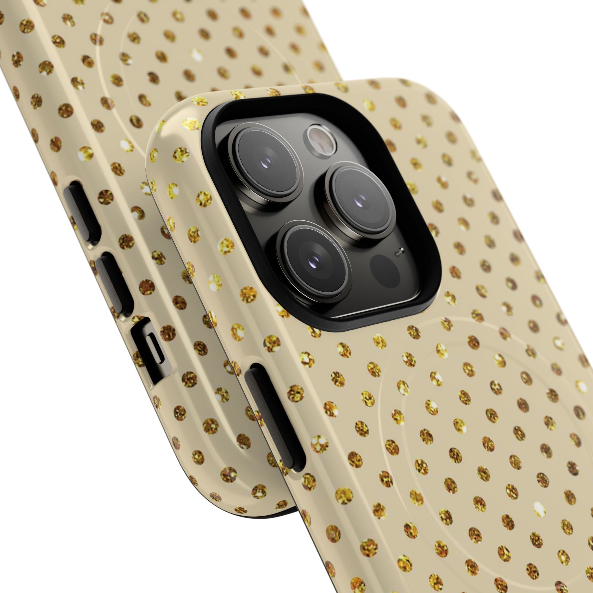 Gold Sparkle Grid iPhone 14 Pro Case - Tough+
