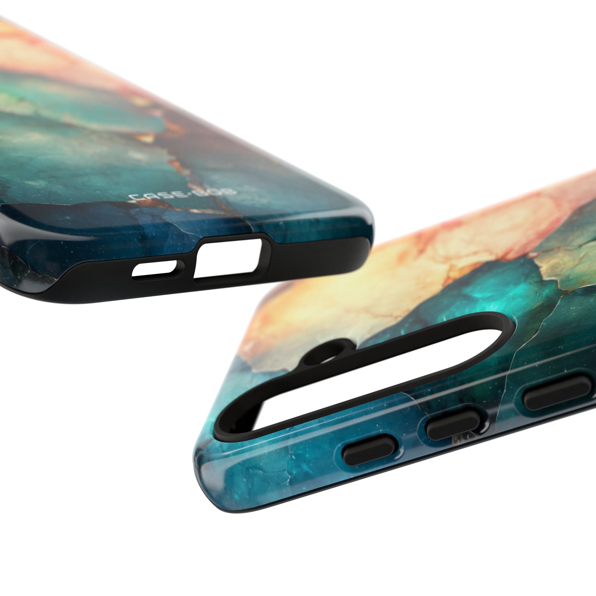 Teal Mosaic Veins Samsung S24 Plus Case - Tough