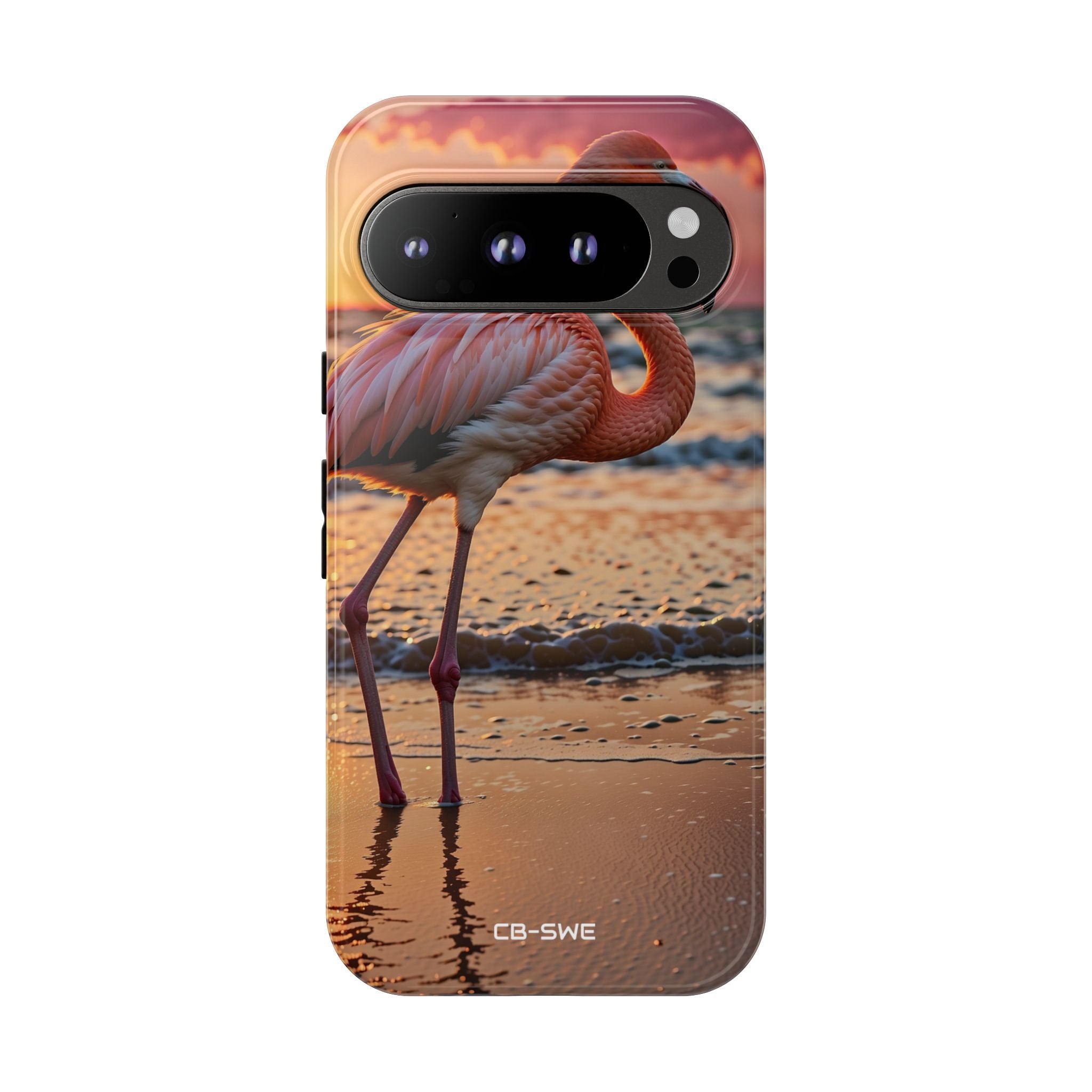 Sunset Flamingo Stand - Google Pixel Case