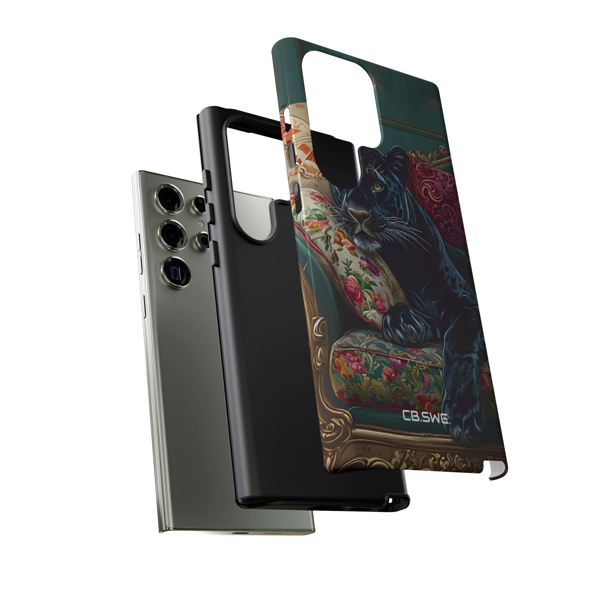 Serene Black Panther Vintage Royal Living Room Art Samsung S23 - Tough