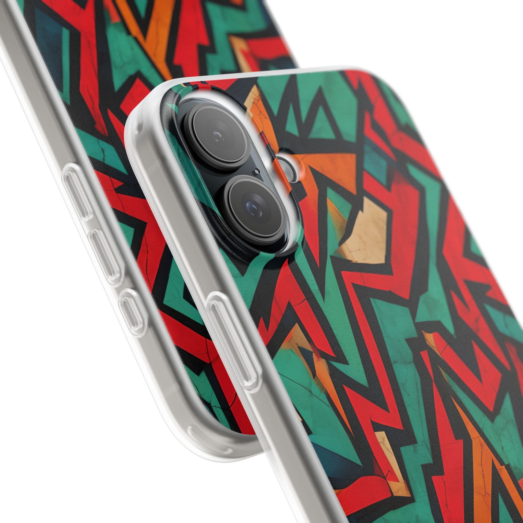 Crimson Zigzag iPhone 16 Plus Case - Soft