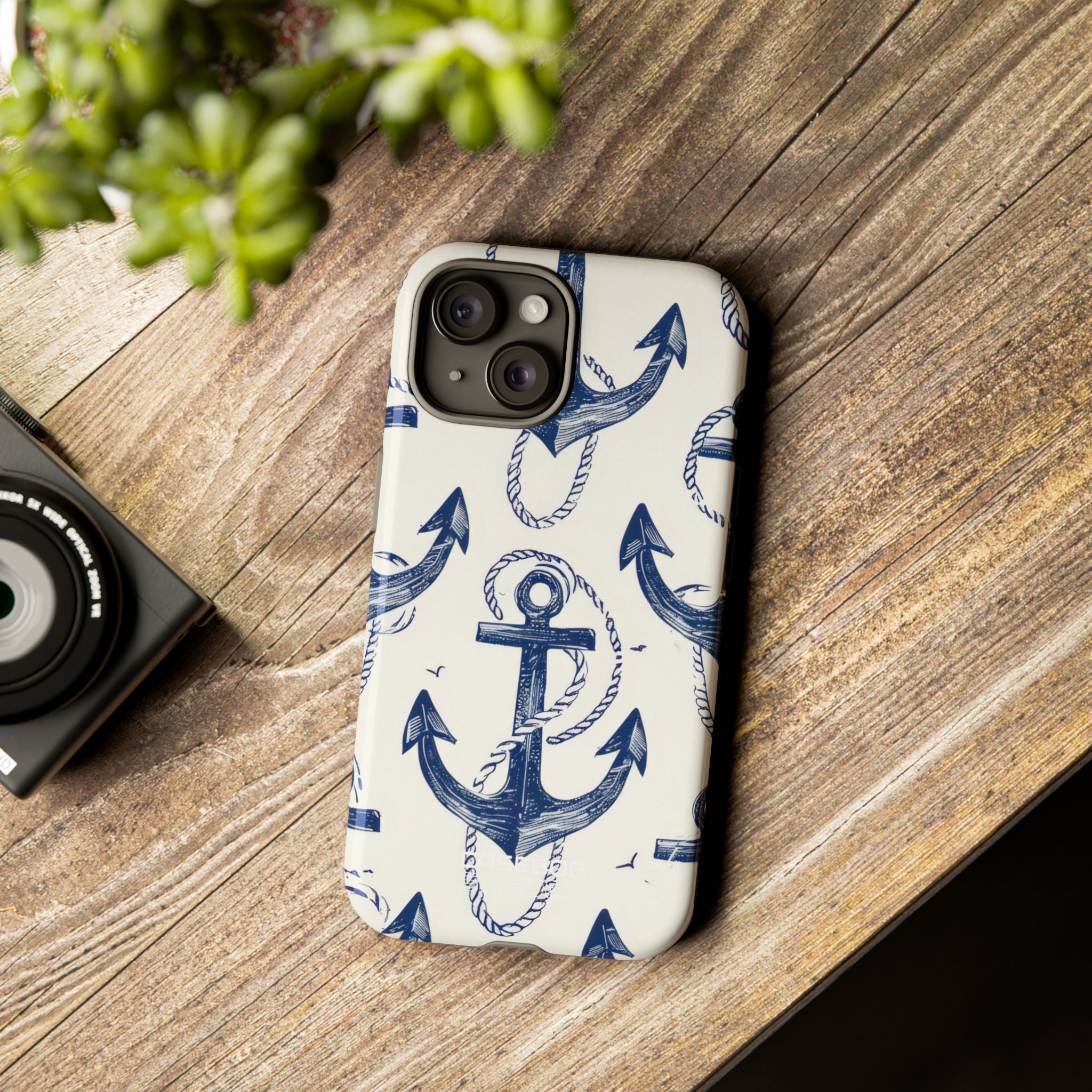 Arazzo con Ancora Blu Navy iPhone 15 - Tough