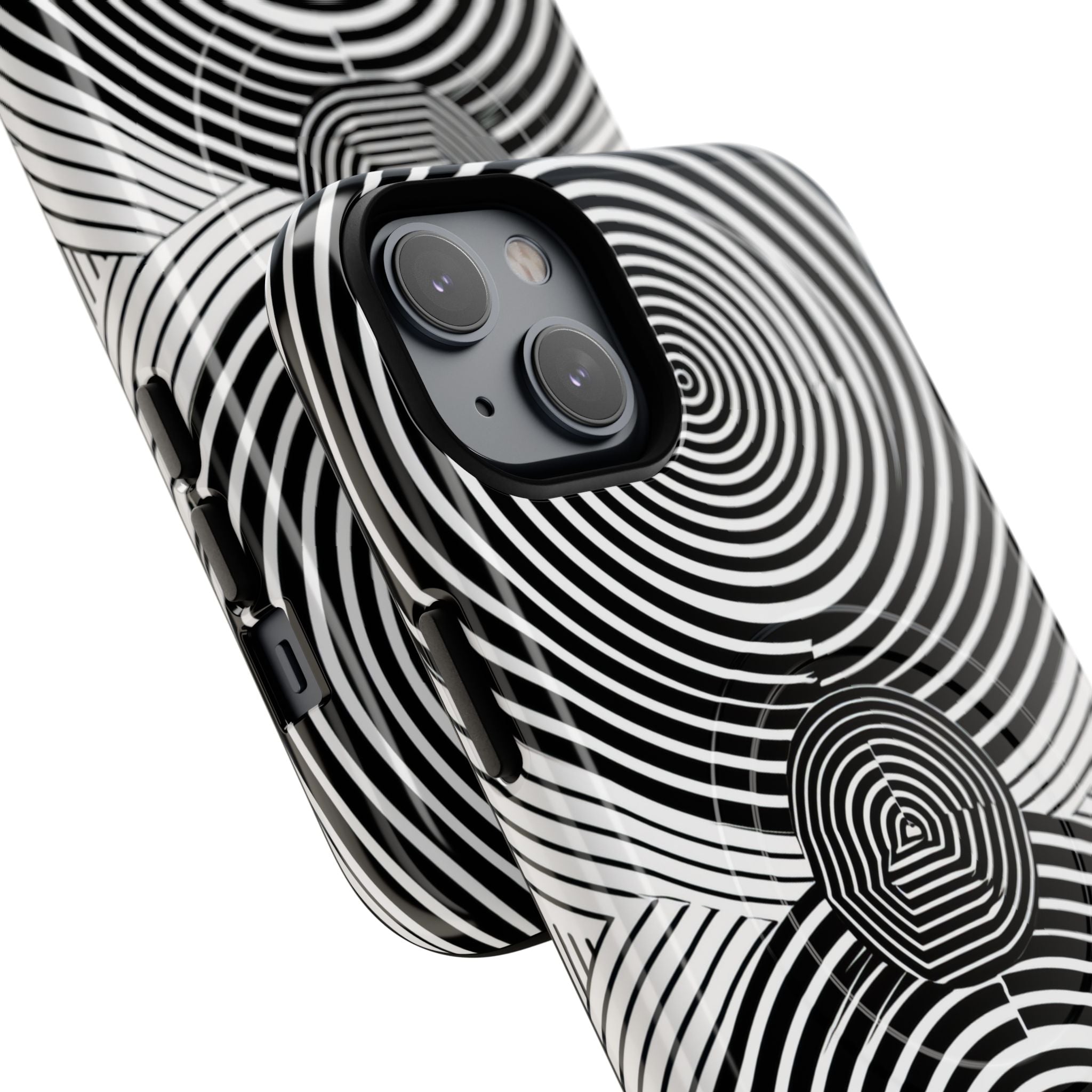 Monochrome Spiral Motion iPhone 14 - Tough+