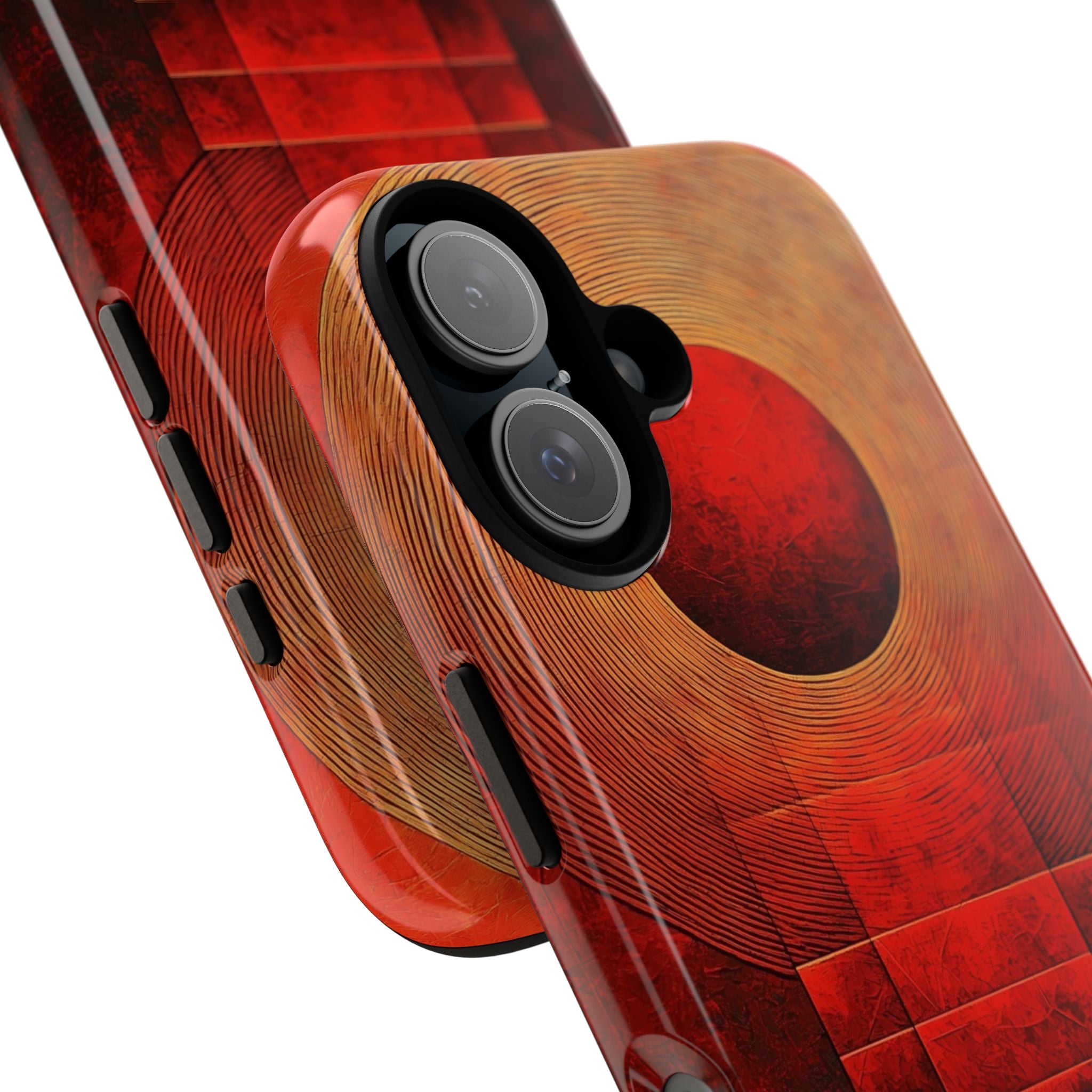 Crimson Orbit iPhone 16 Plus Case - Tough