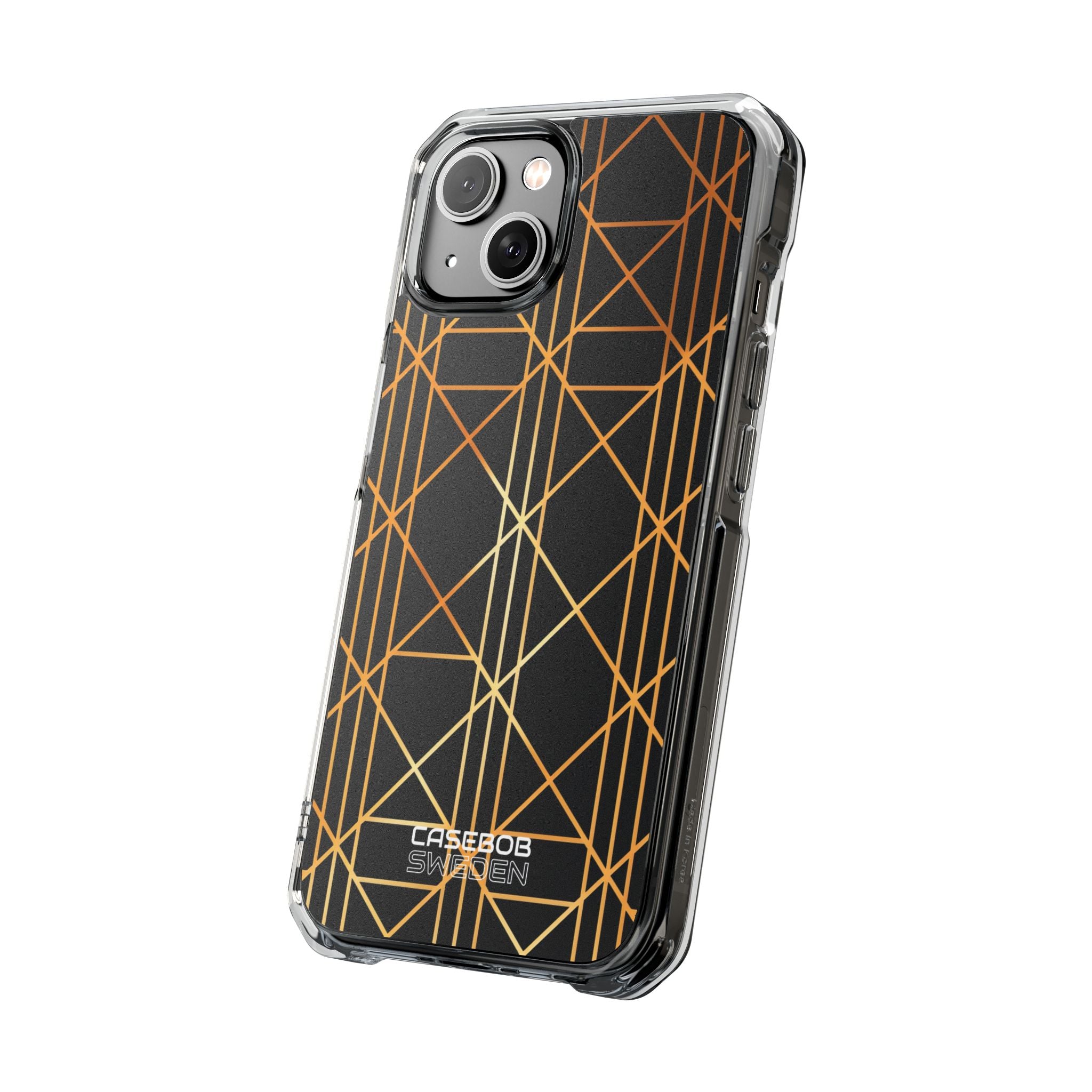 Golden Geometric Elegance iPhone 14 - Impact Clear+