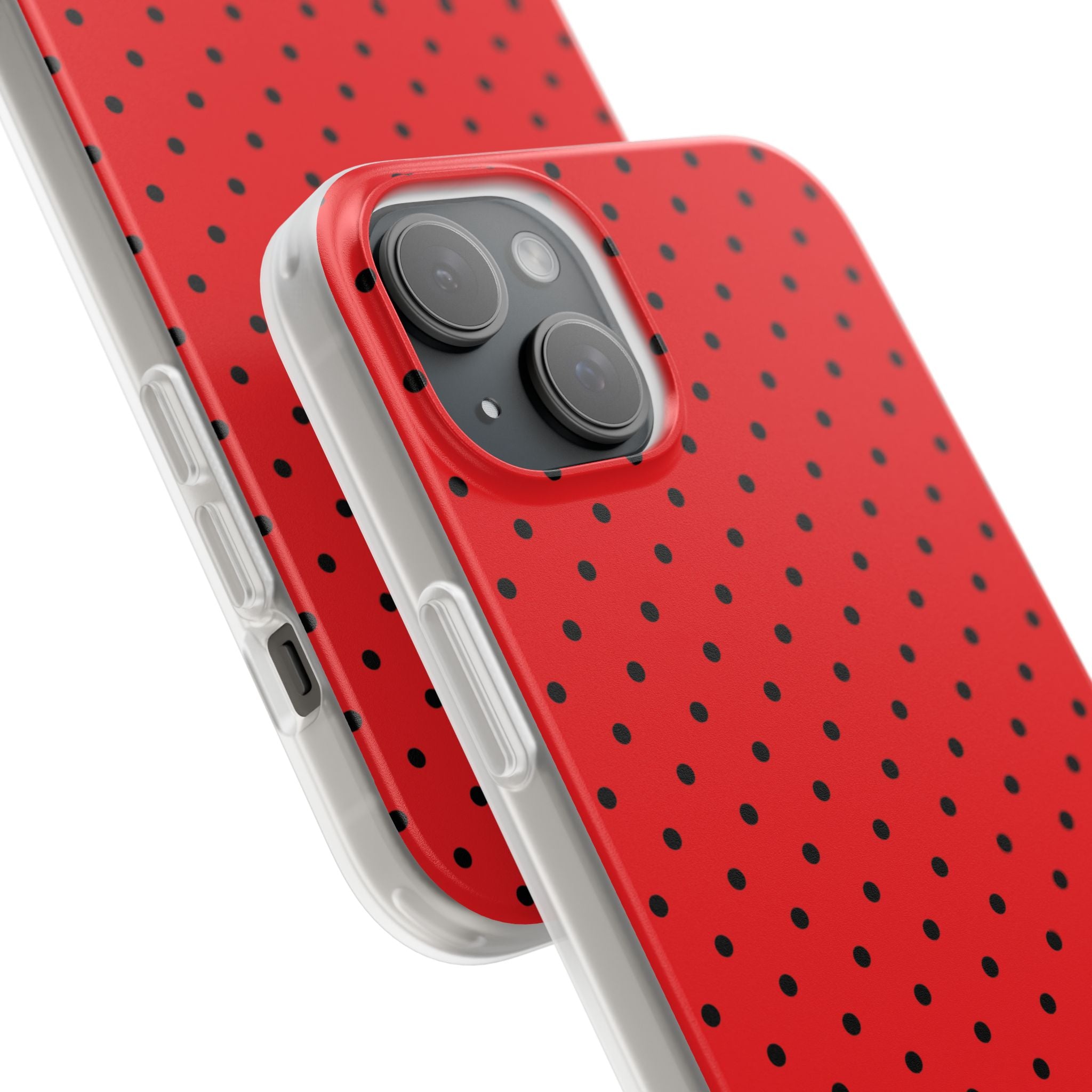 Crimson Dot Matrix iPhone 15 Plus Case - Soft