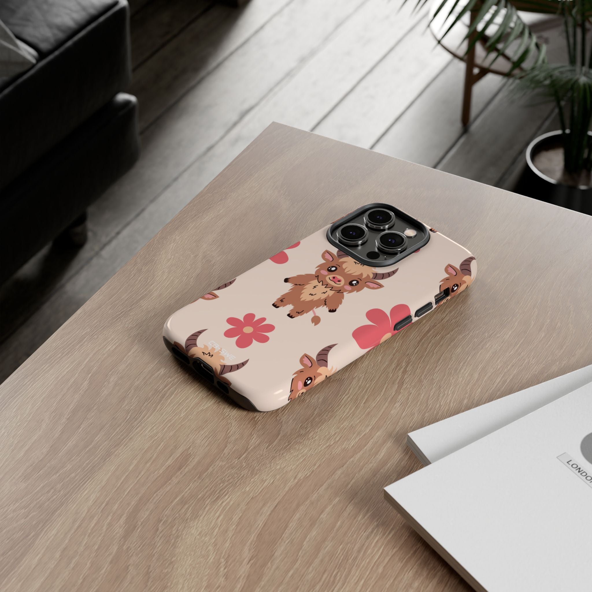 Cute Cattle & Flowers - iPhone Case