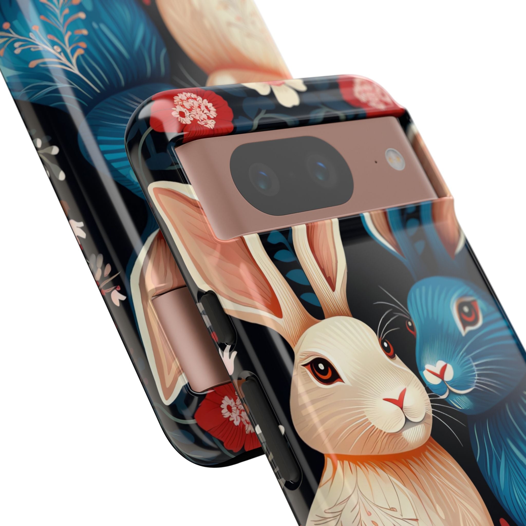 Rabbits Embrace Blossoms - Google Pixel Case