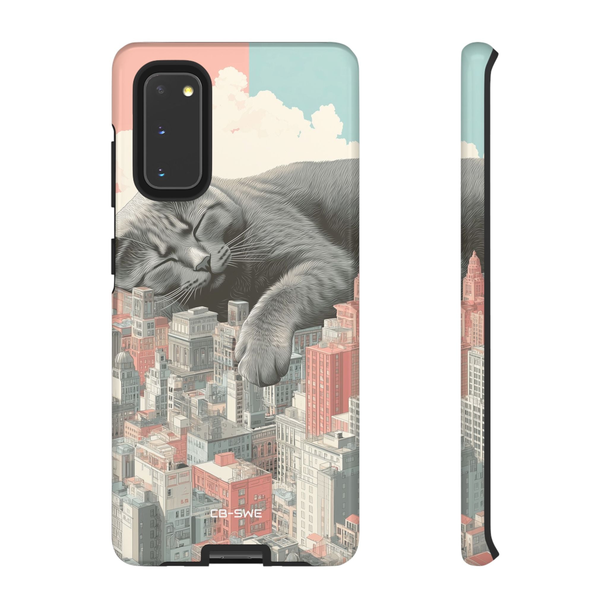 Cat Rests Over City - Samsung Case