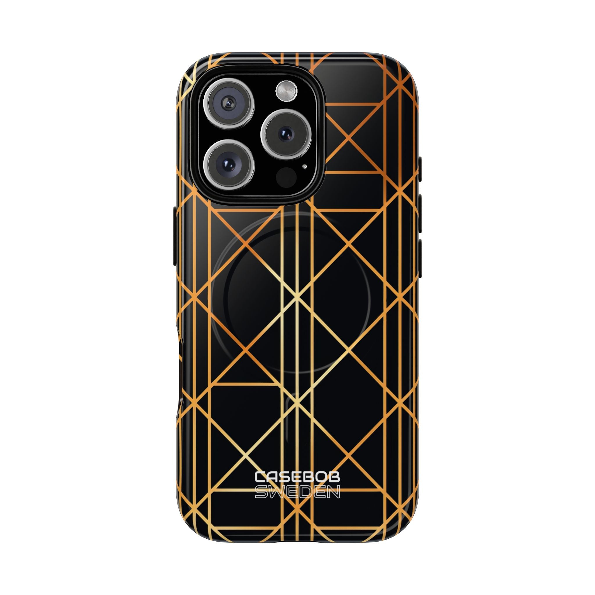 Golden Geometric Elegance iPhone 16 - Tough+
