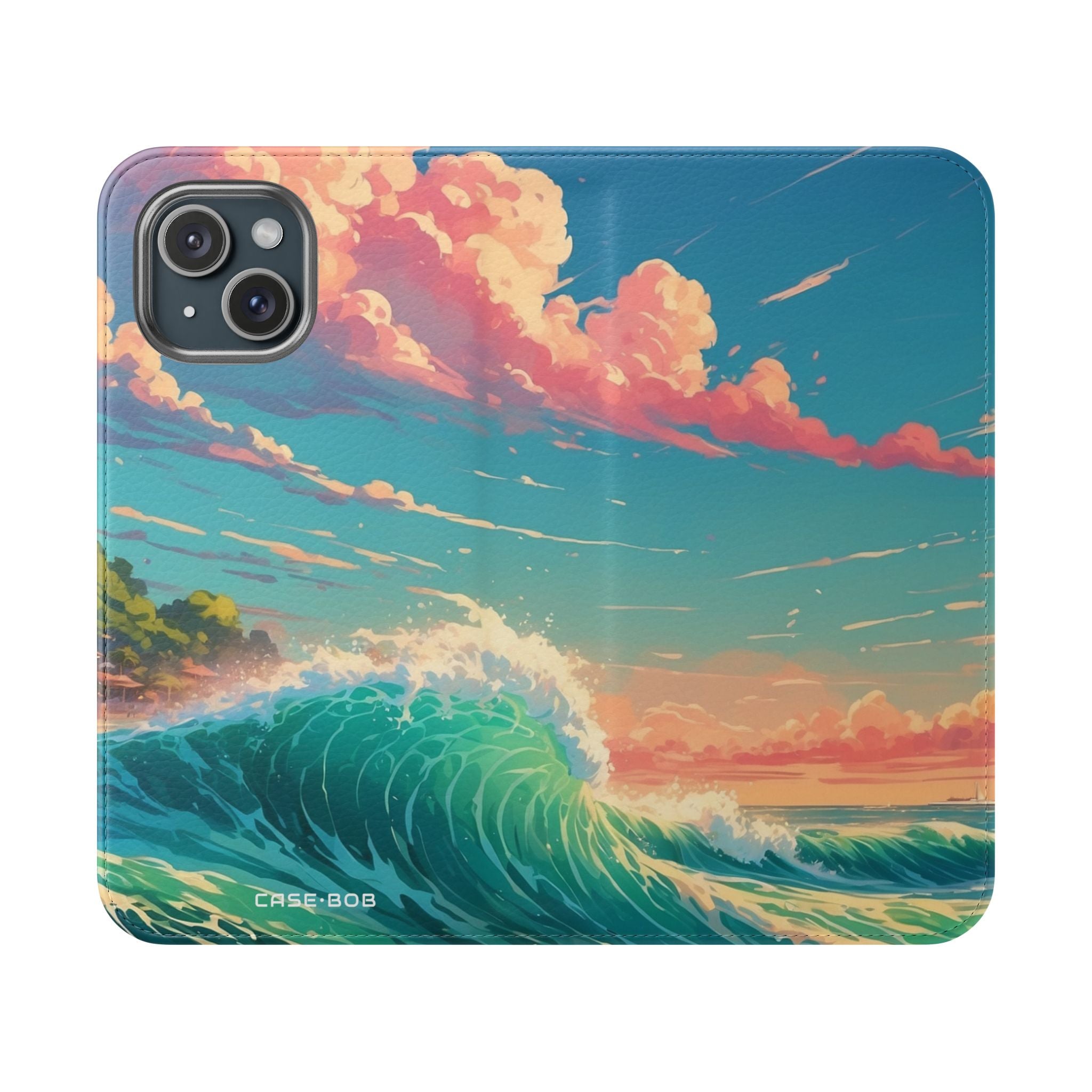 Sunset Wave - iPhone 15 Case - Wallet