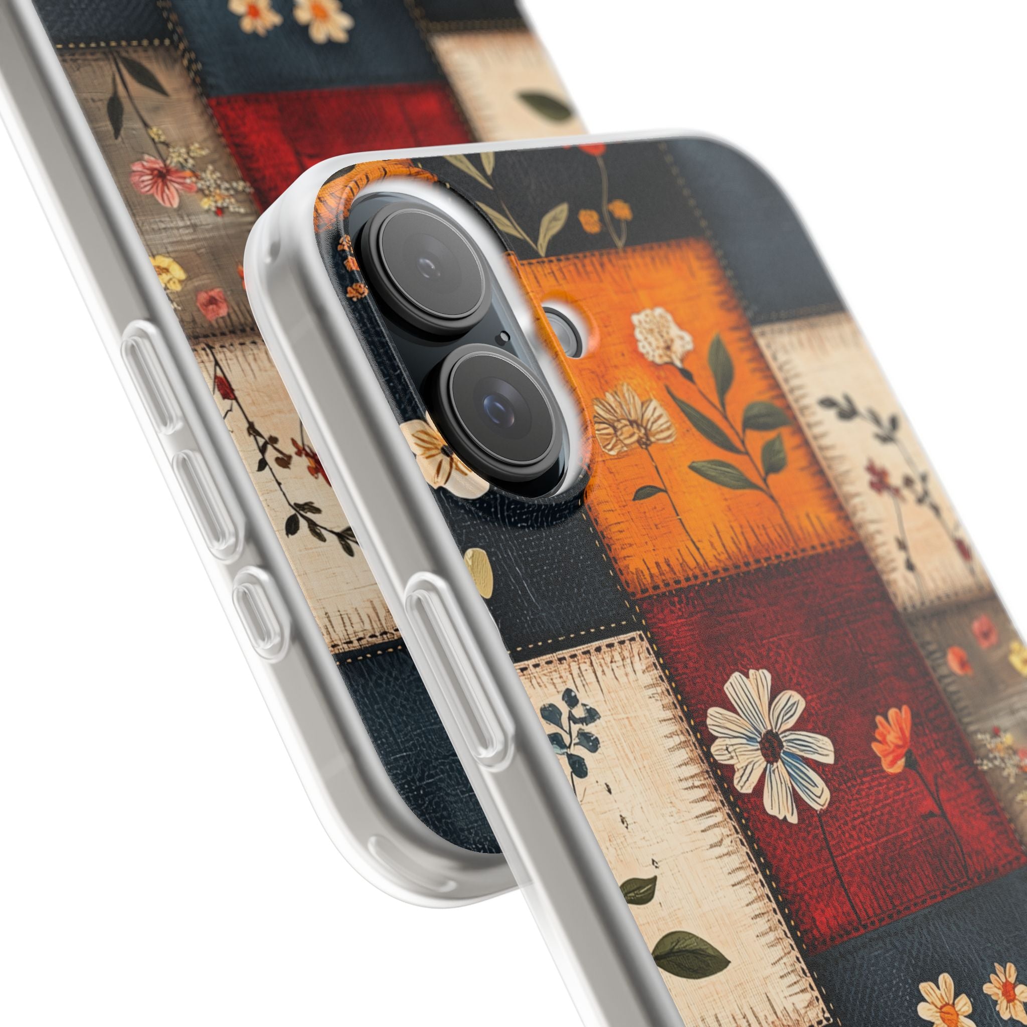 Patchwork Blooms iPhone 16 Plus Case - Soft