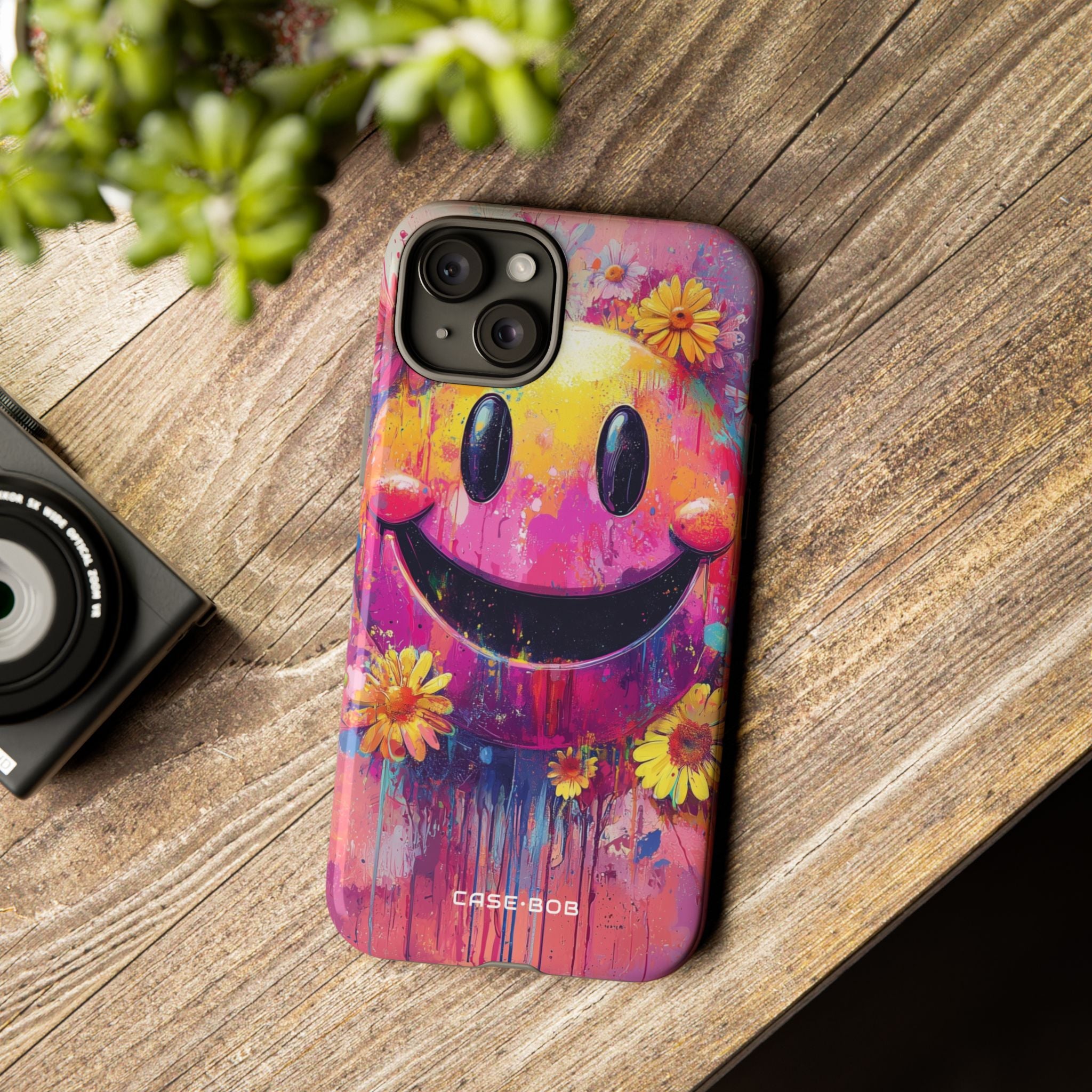 Smiley Bloom iPhone 15 Plus Case - Tough