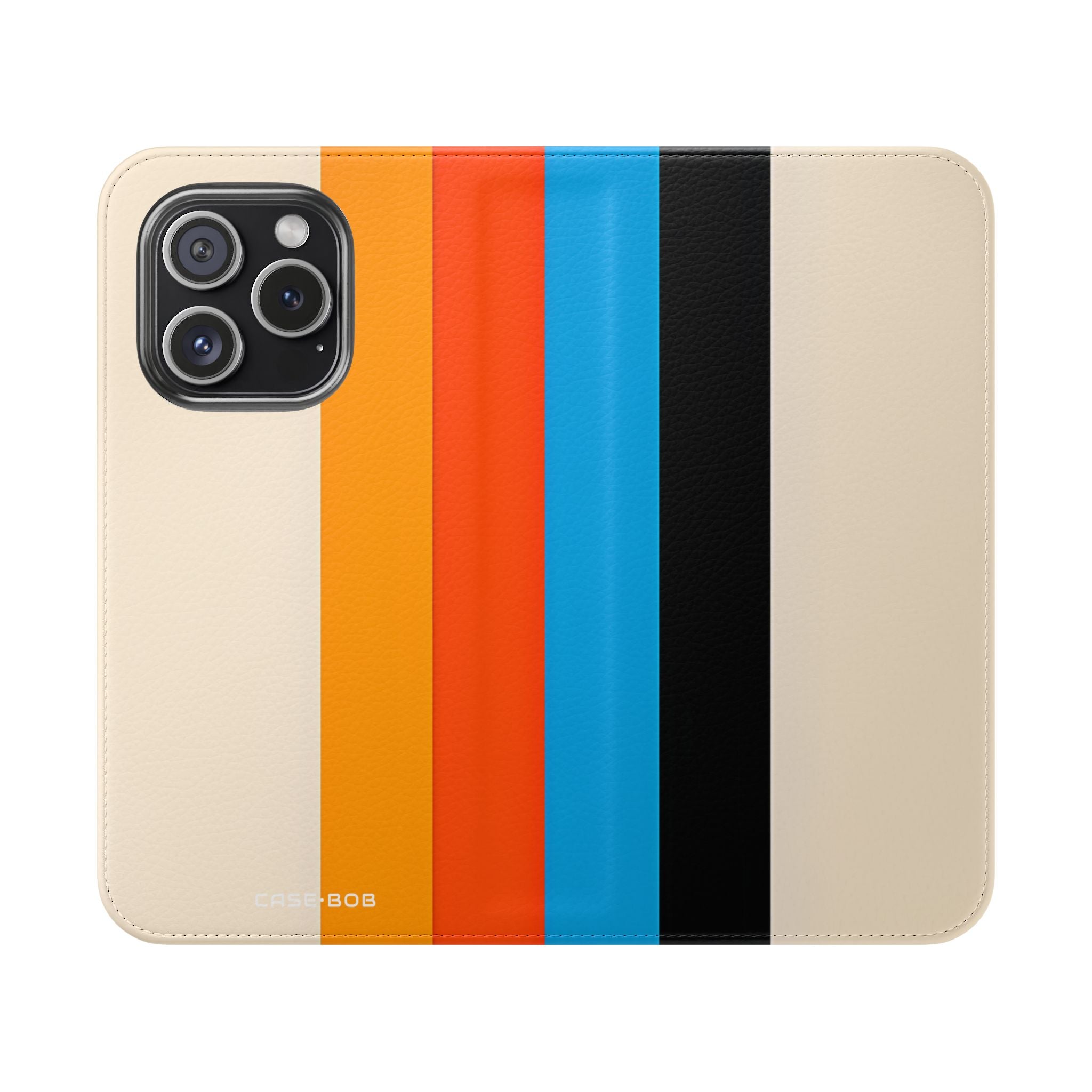 Rainbow Stripes Beige - iPhone 15 Pro Case - Wallet