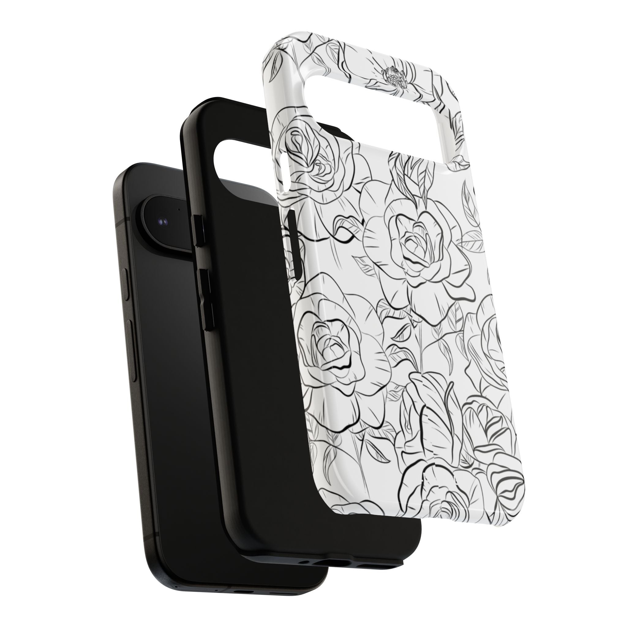 Intricate Rose Sketches - Google Pixel Case