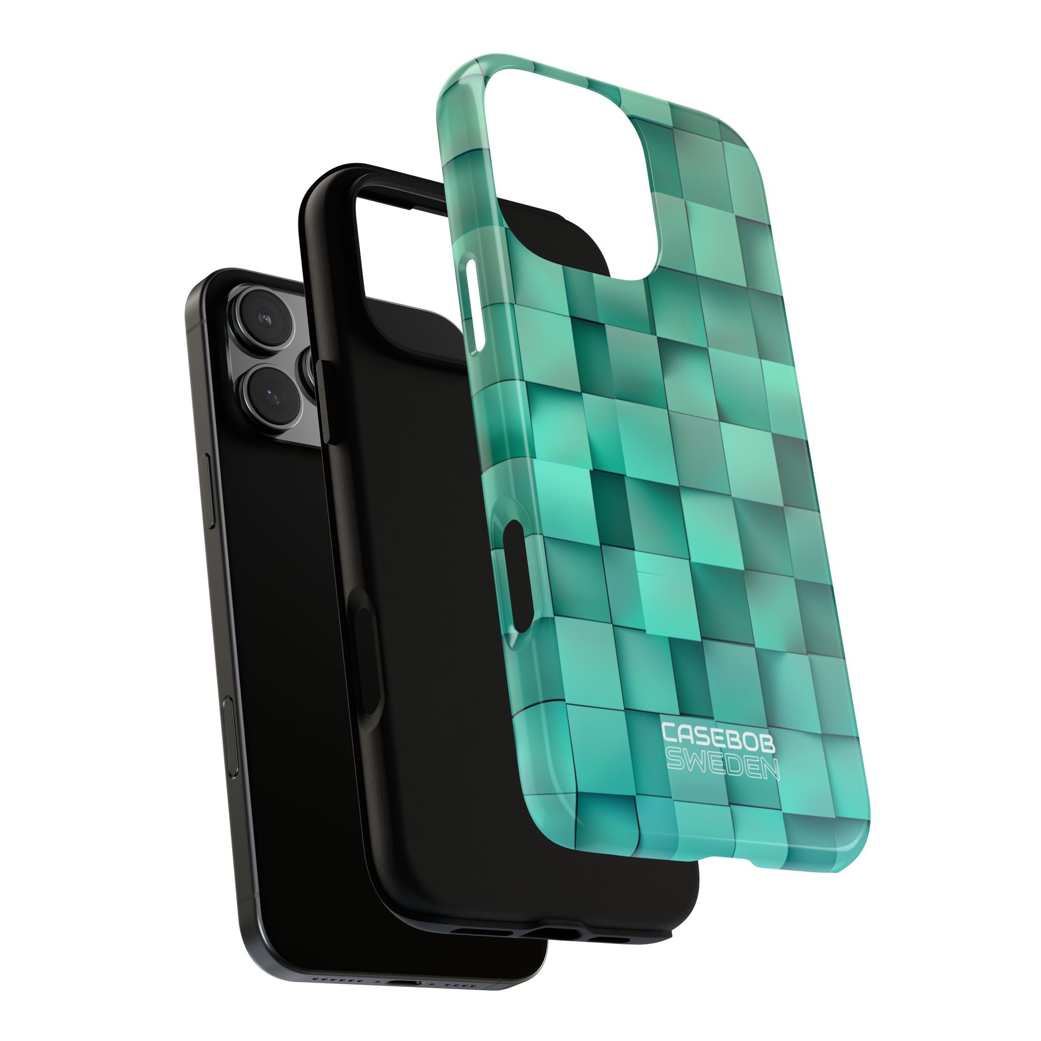 Folded Blue Squares iPhone 16 - Tough