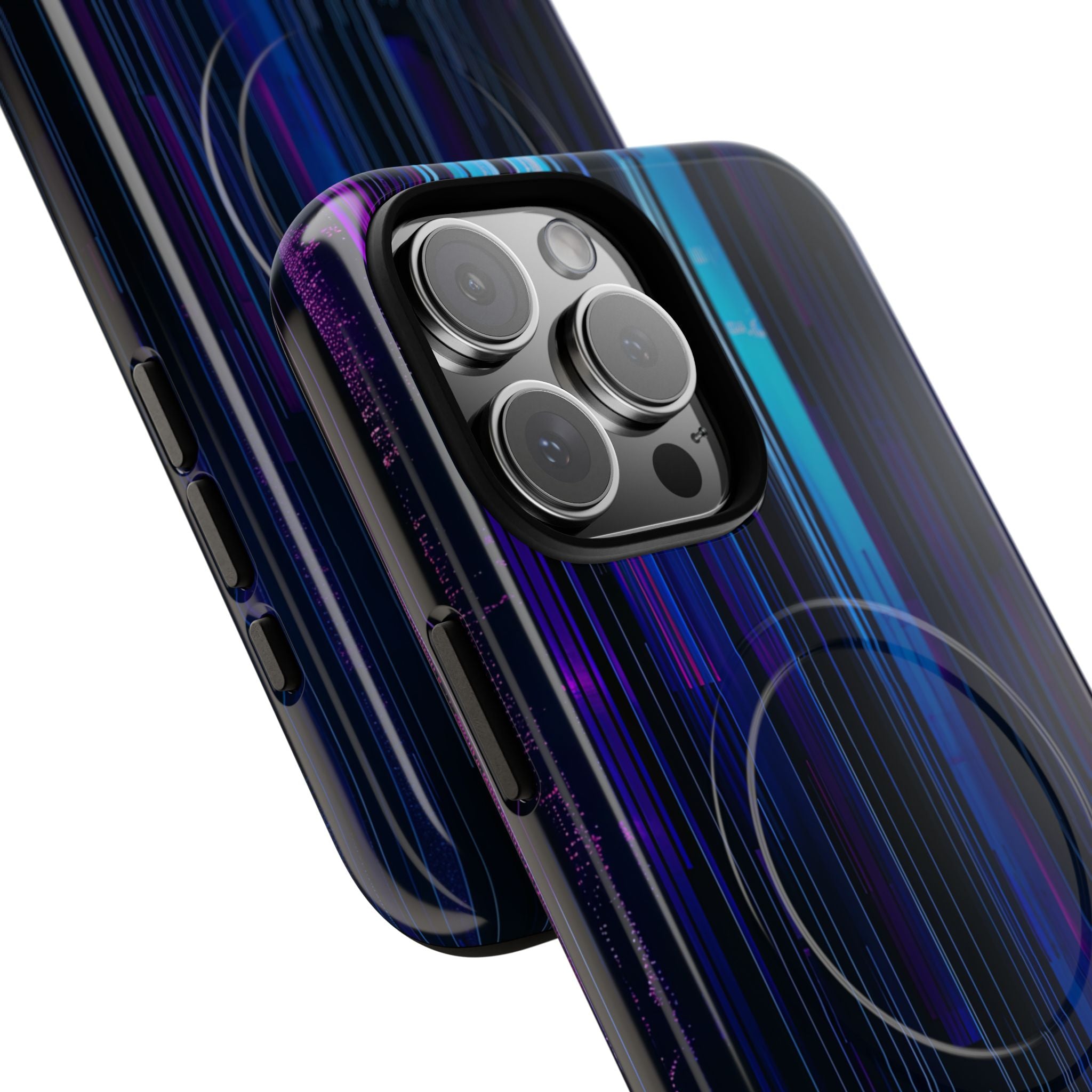 Neon Glitch Stripes iPhone 16 - Tough+