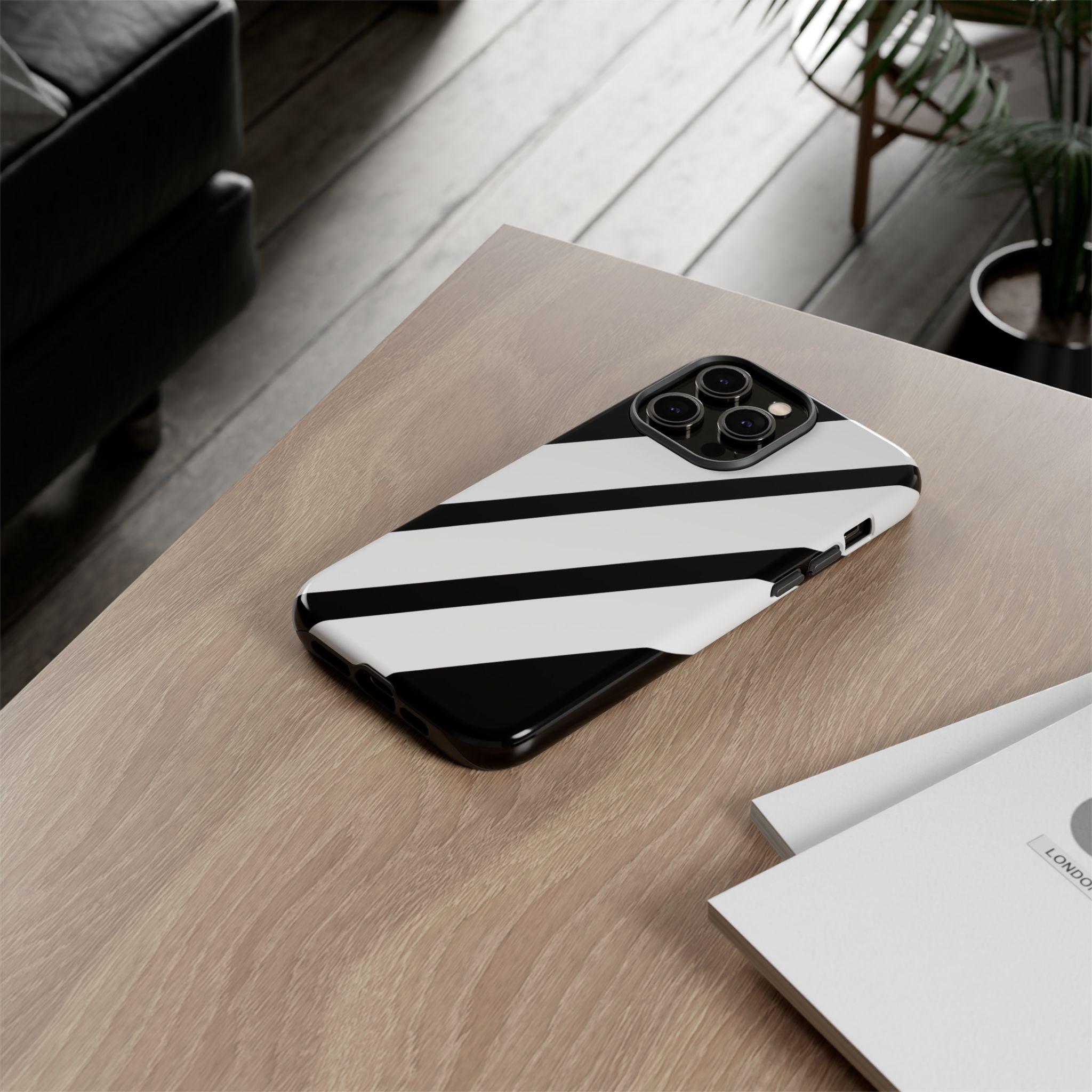Monochrome Diagonal Symmetry - iPhone Case