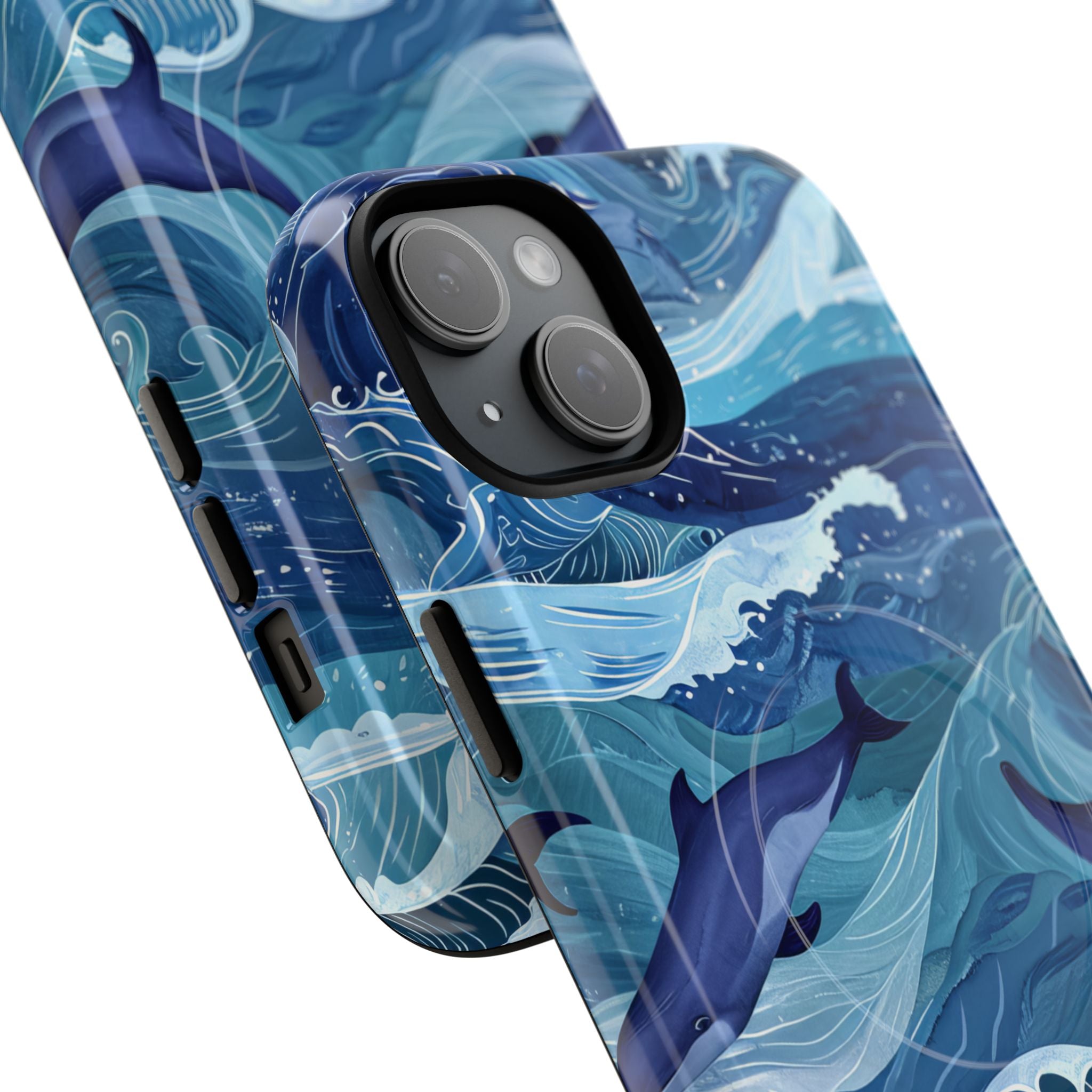 Dolphin Waves iPhone 15 Plus Case - Tough+