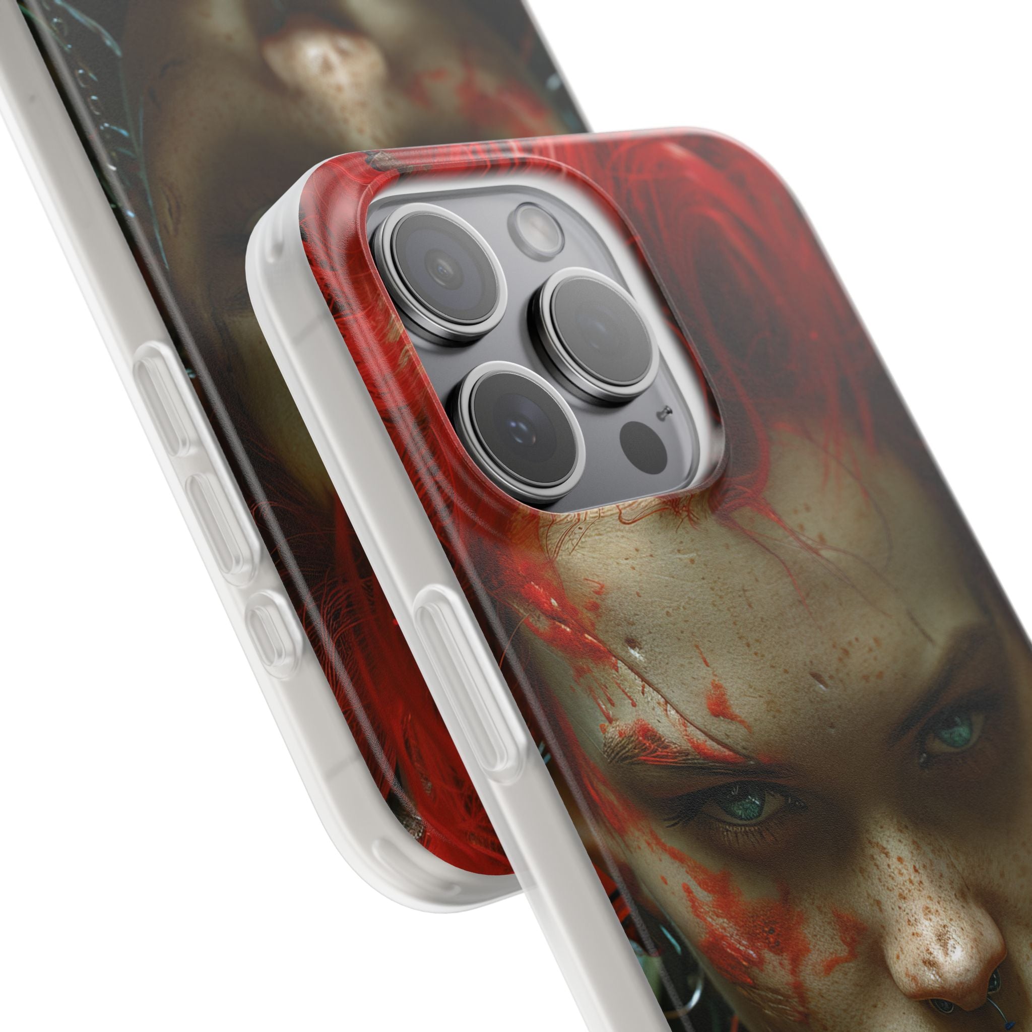 Red Spike Gaze iPhone 15 Pro Max Case - Soft