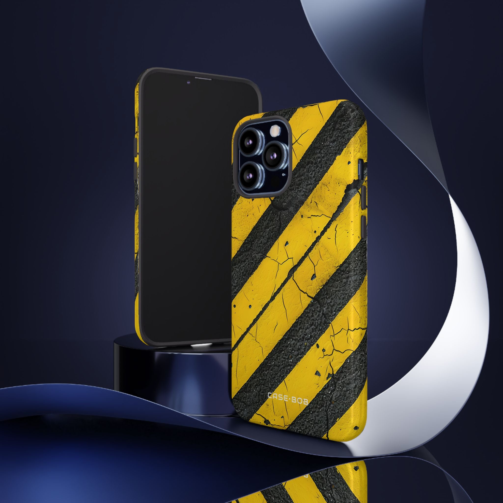 Yellow Stripe Distress iPhone 13 Pro Max Case - Tough