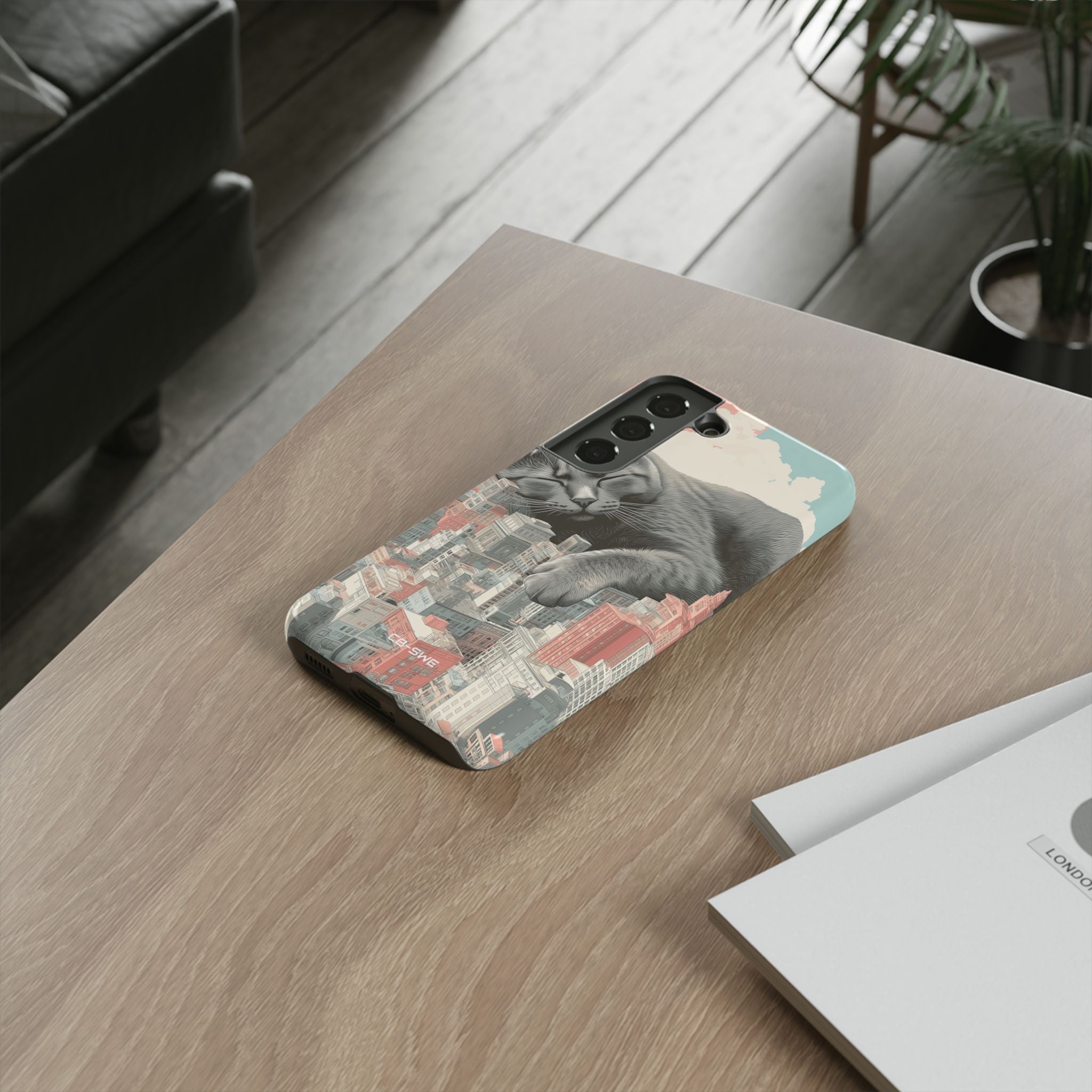 Cat Rests Over City - Samsung Case
