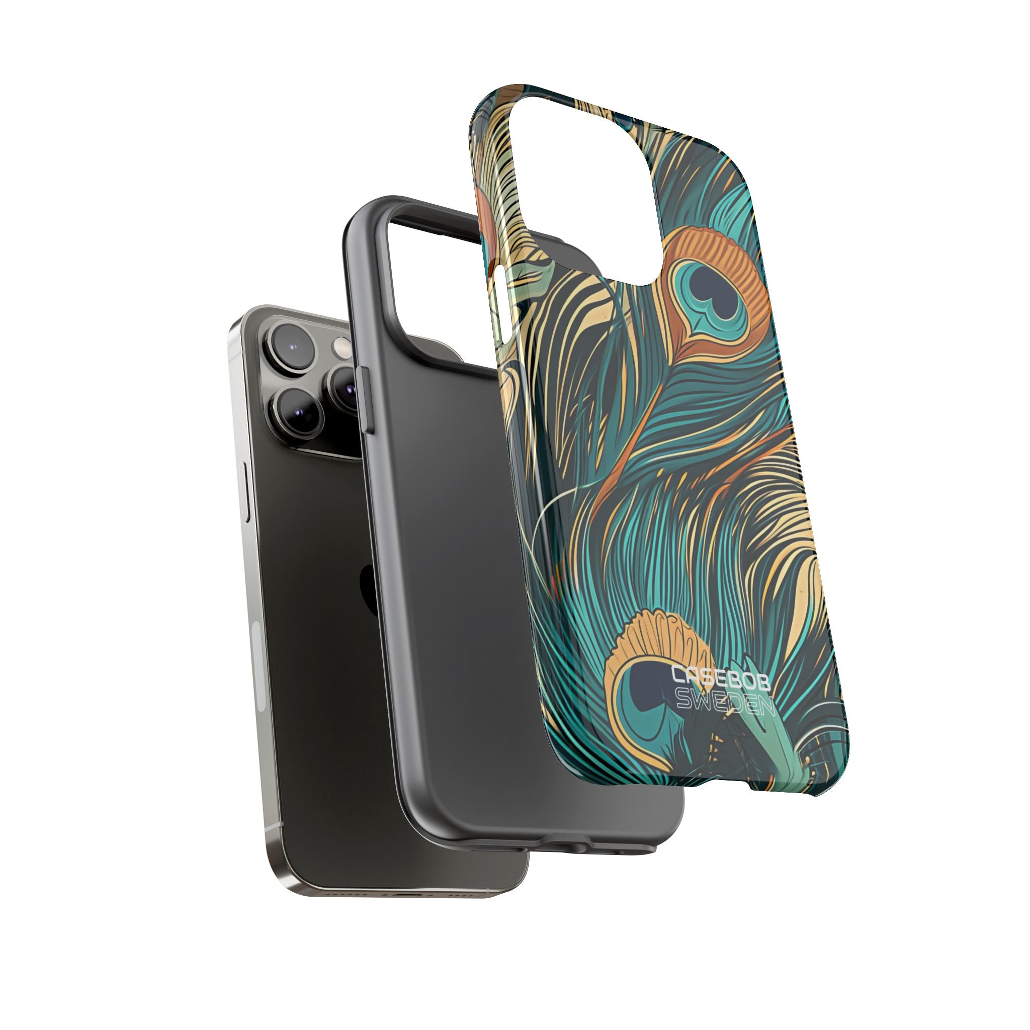 Vortice di piume di pavone iPhone 14 - Tough