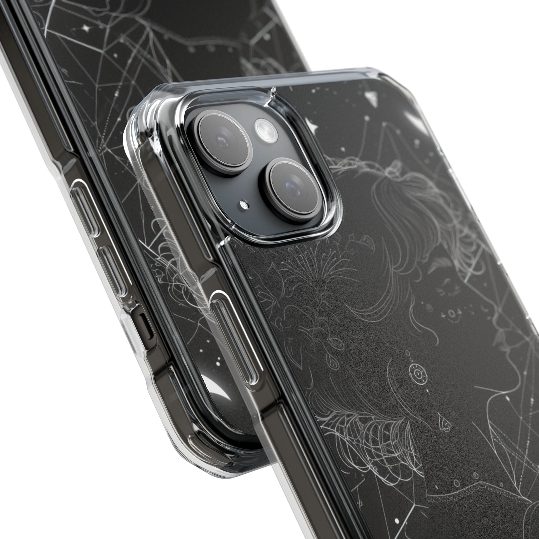 Celestial Bloom Silhouette iPhone 15 - Impact Clear+