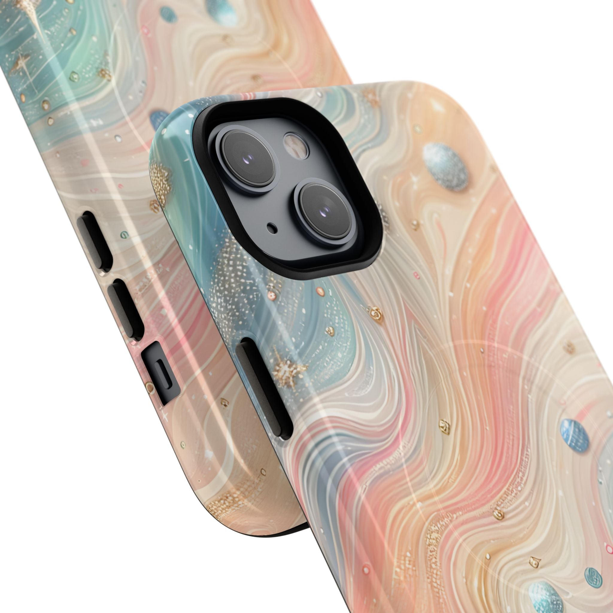 Iridescent Swirls iPhone 14 Plus Case - Tough+