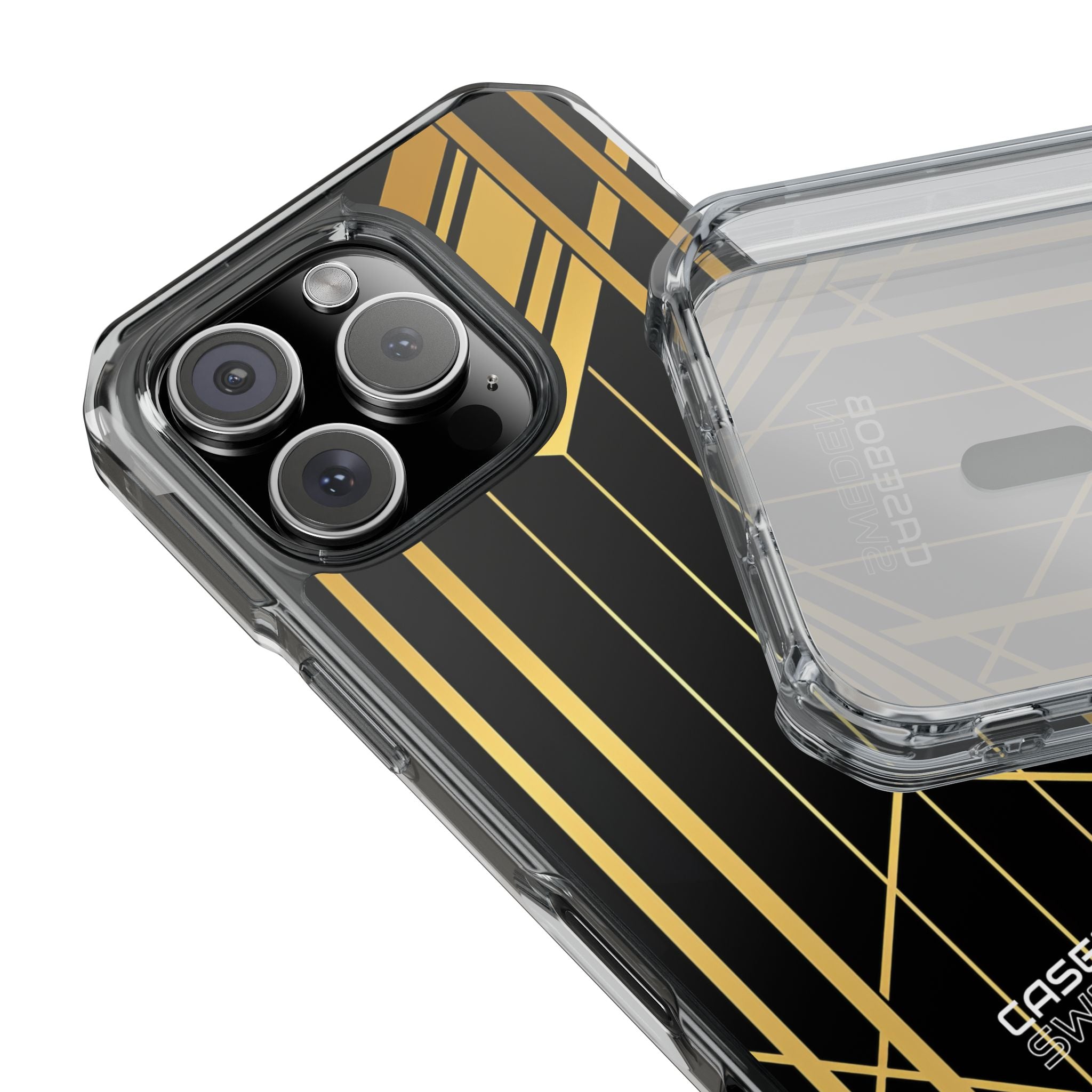 Golden Geometric Symphony iPhone 16 - Impact Clear+