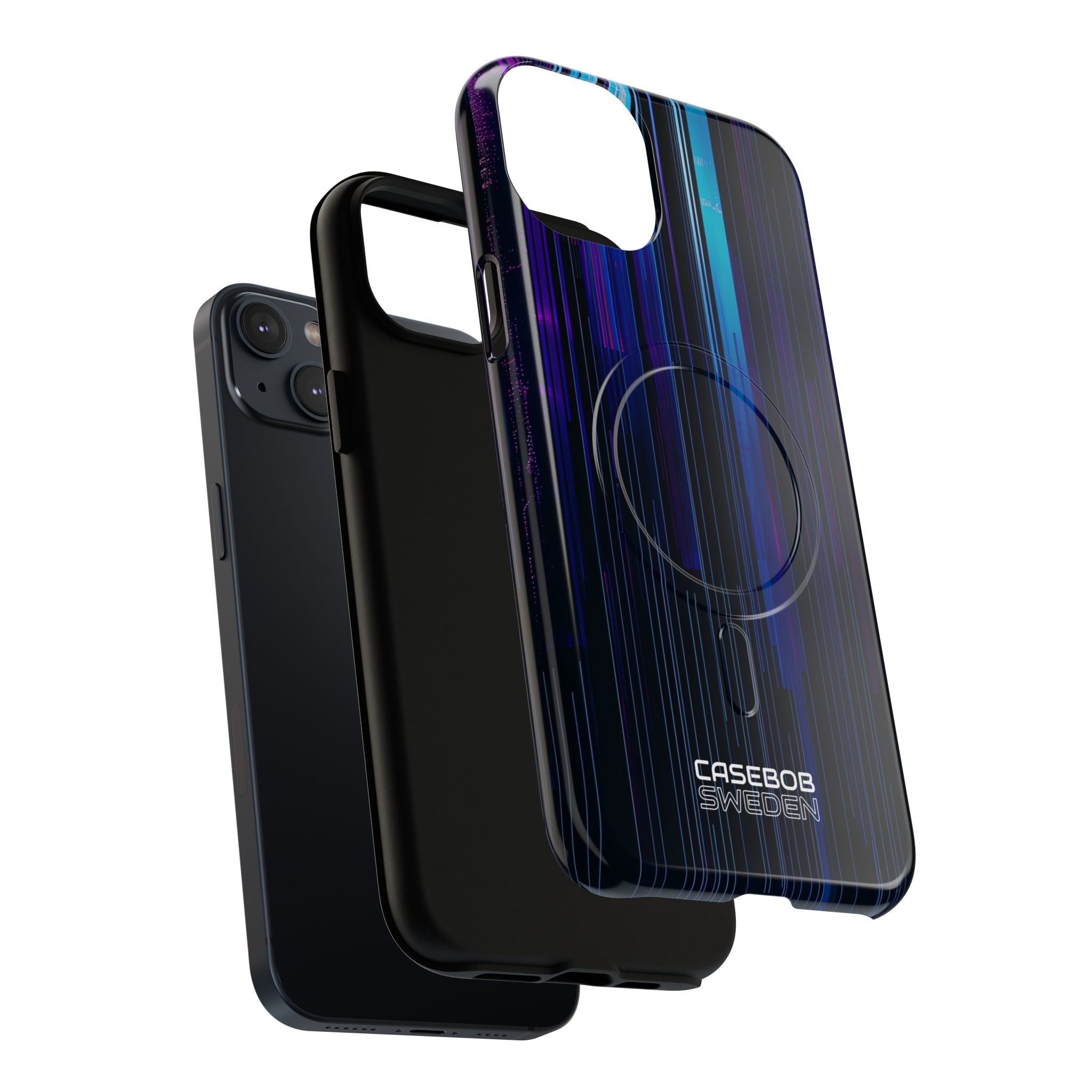 Neon Glitch Stripes iPhone 14 - Tough+