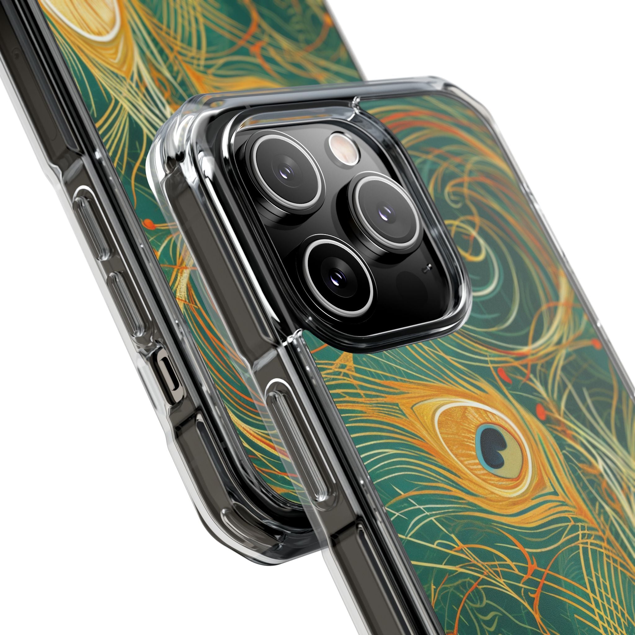 Vibrant Peacock Whirl iPhone 14 - Impact Clear+