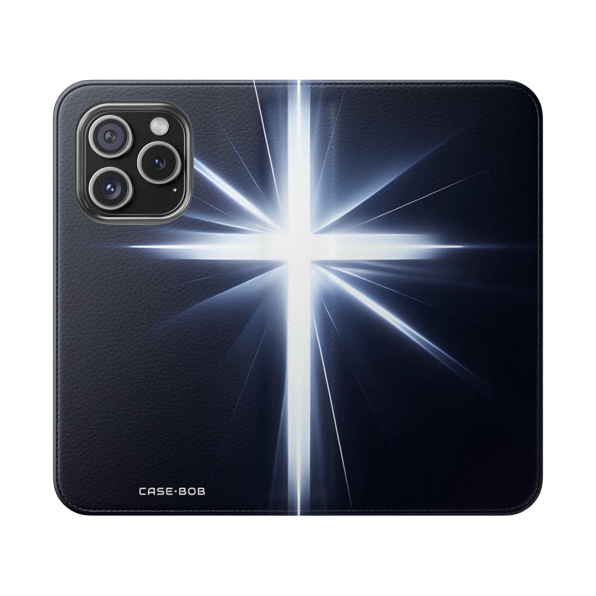 Hehkuva risti-isku - iPhone 15 Pro -lompakkokotelo