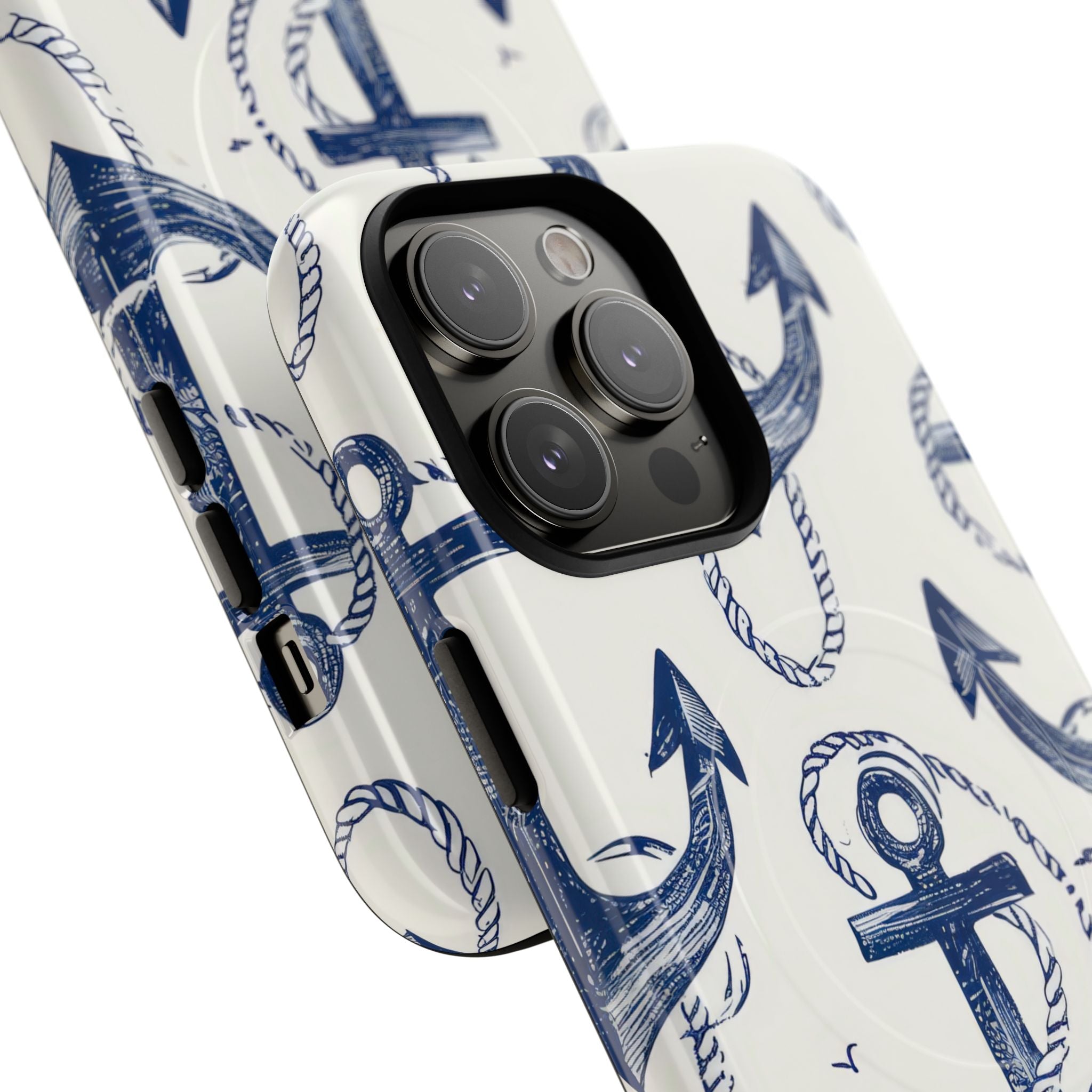Navy Anchor Tapestry iPhone 14 - Tough+